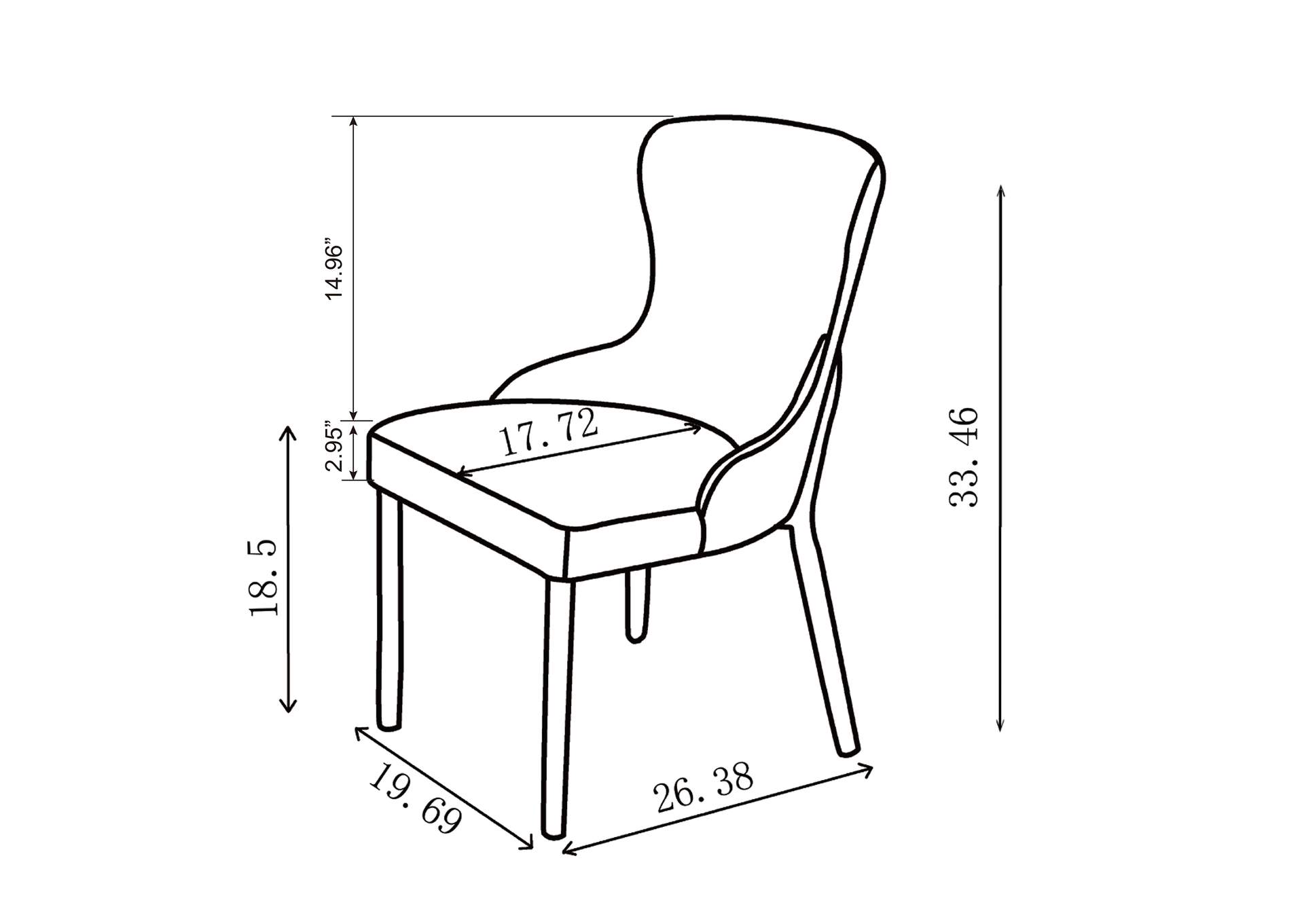 Contemporary Wing-Back Side Chair image 10