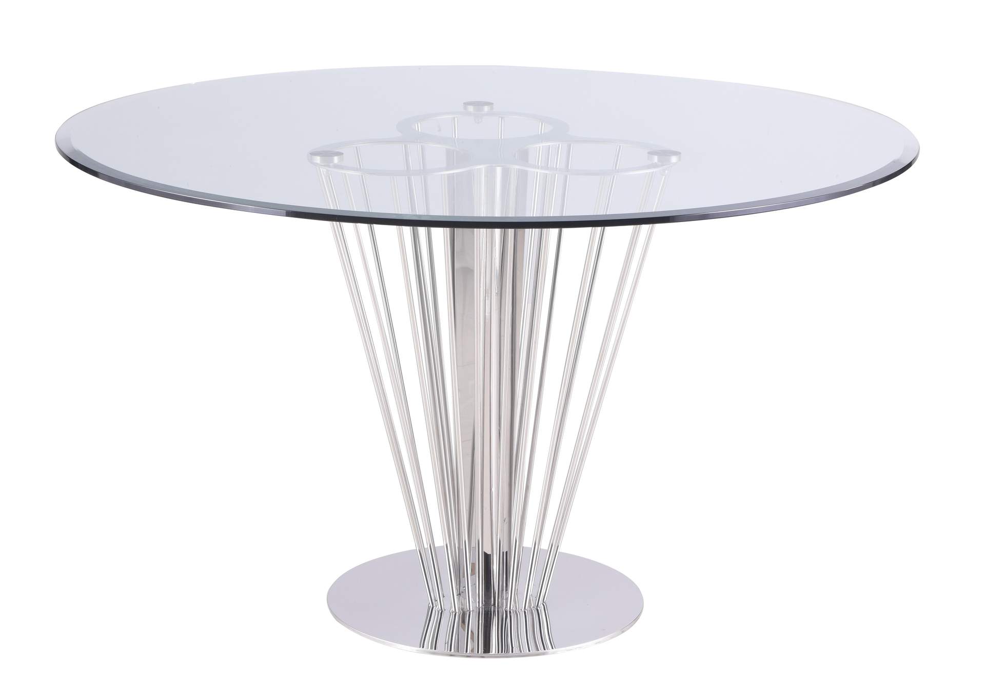 Contemporary Round Glass Dining Table image 1