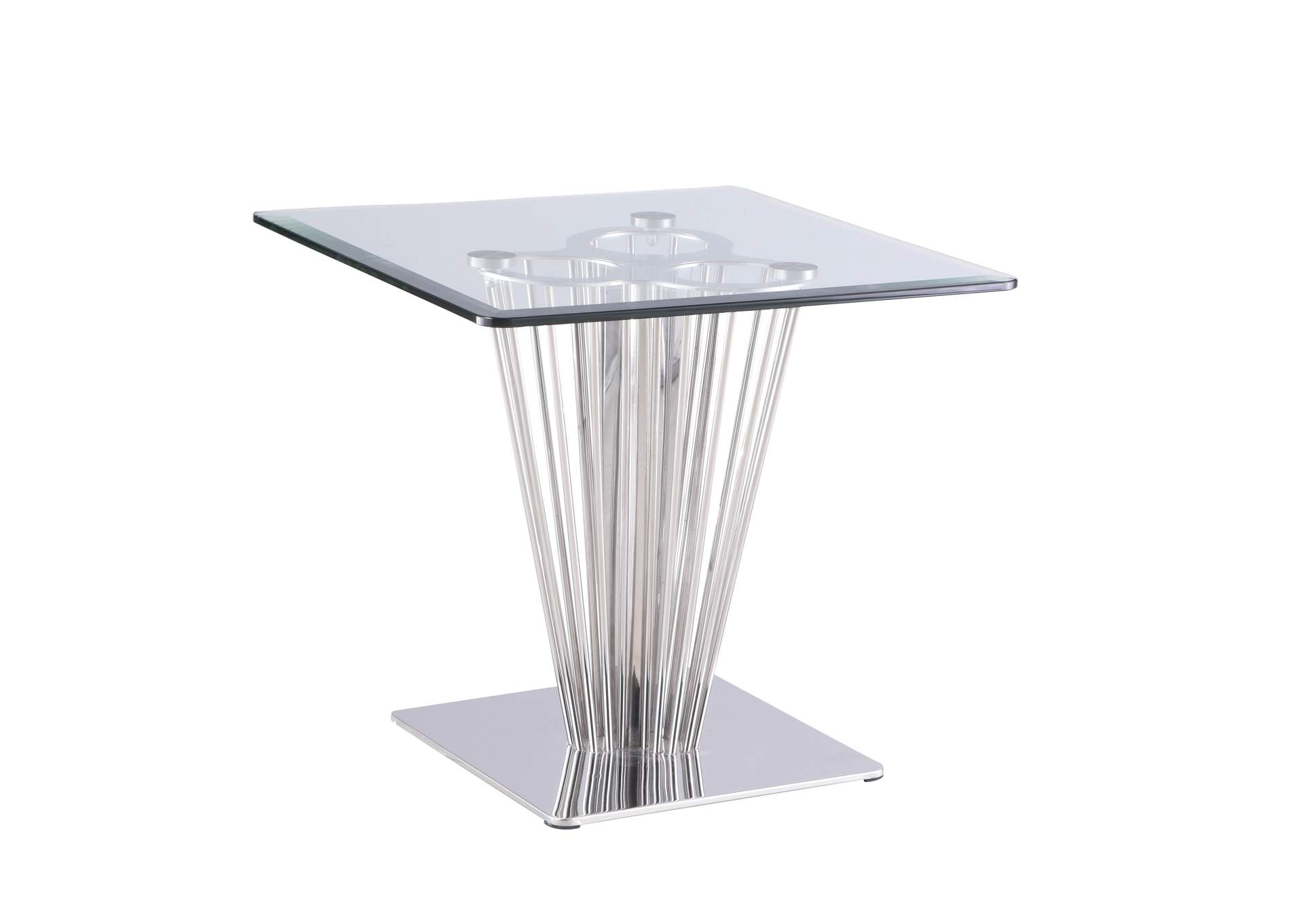 Contemporary Square Glass Lamp Table image 1