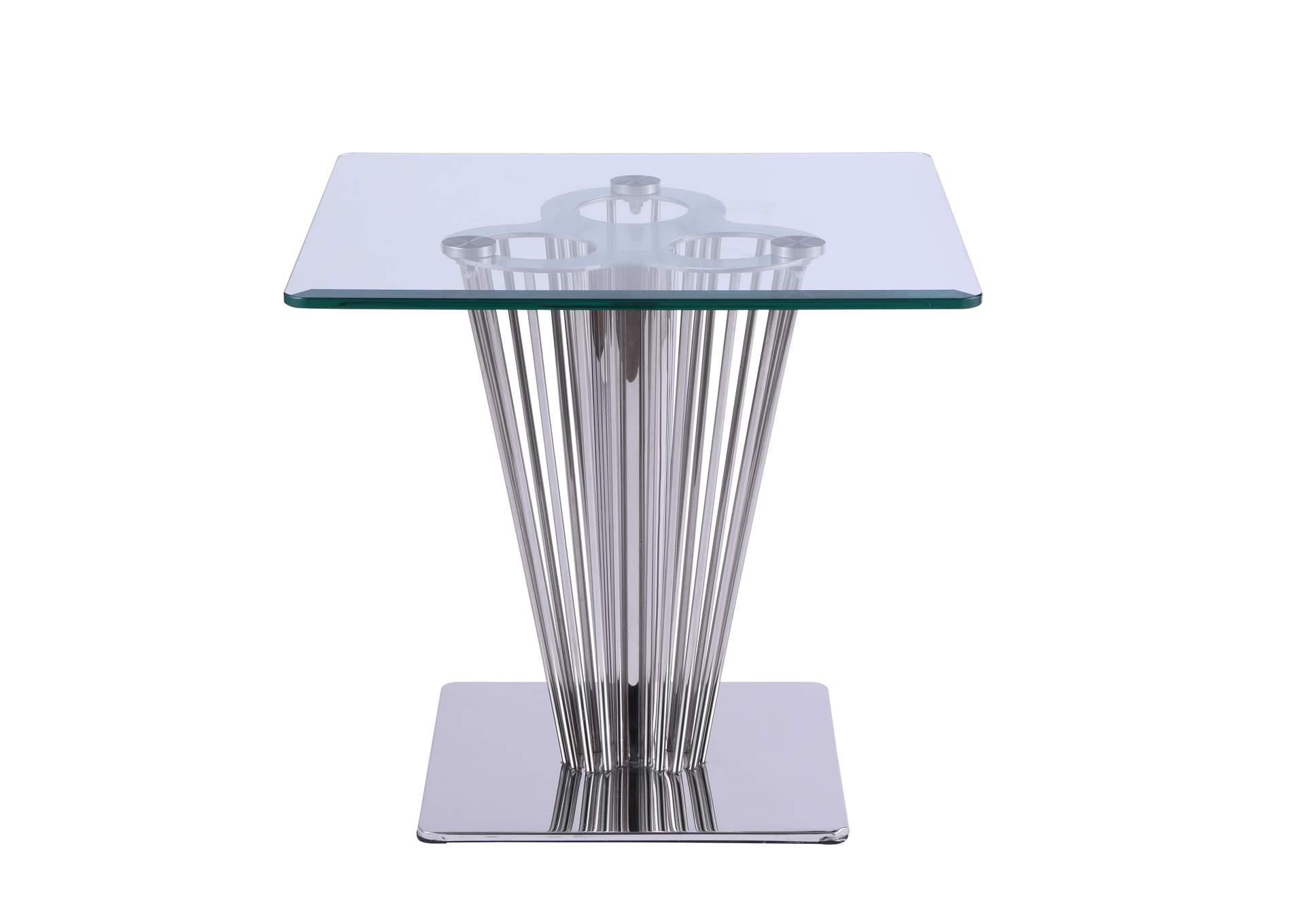 Contemporary Square Glass Lamp Table image 3