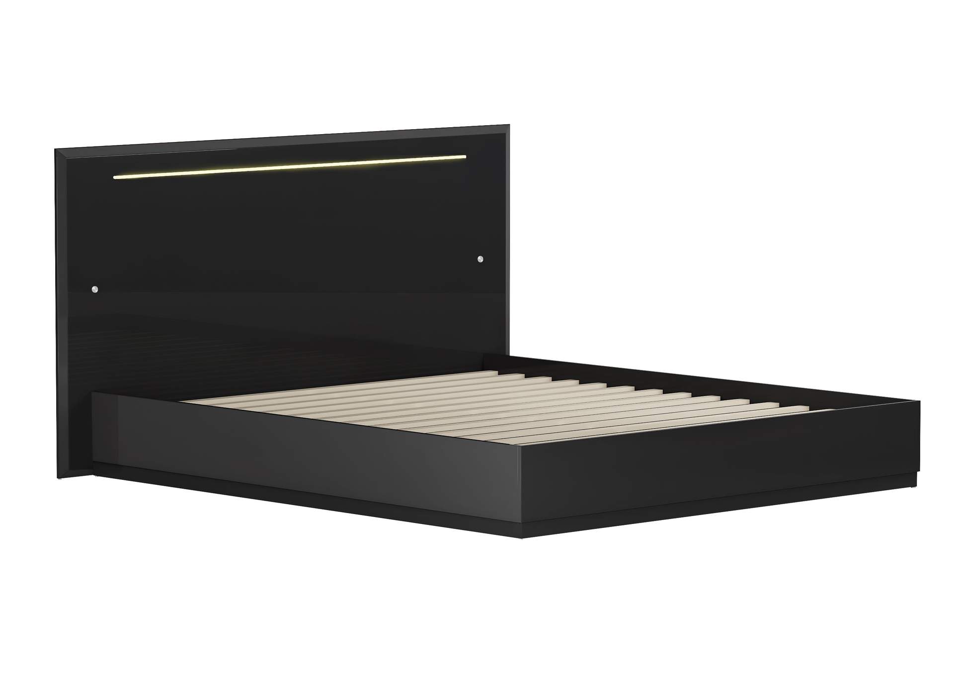 Modern 4-Piece Gloss Black King Bedroom Set image 4