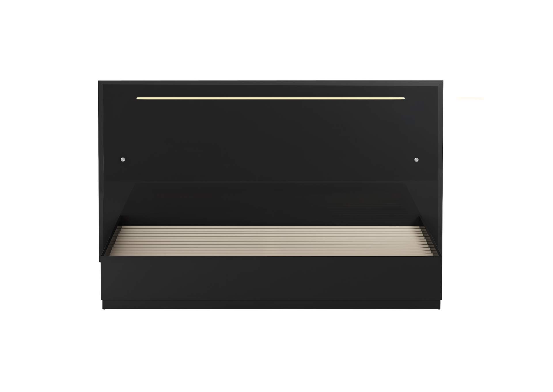 Modern Gloss Black King Bed With Led Lighting image 4