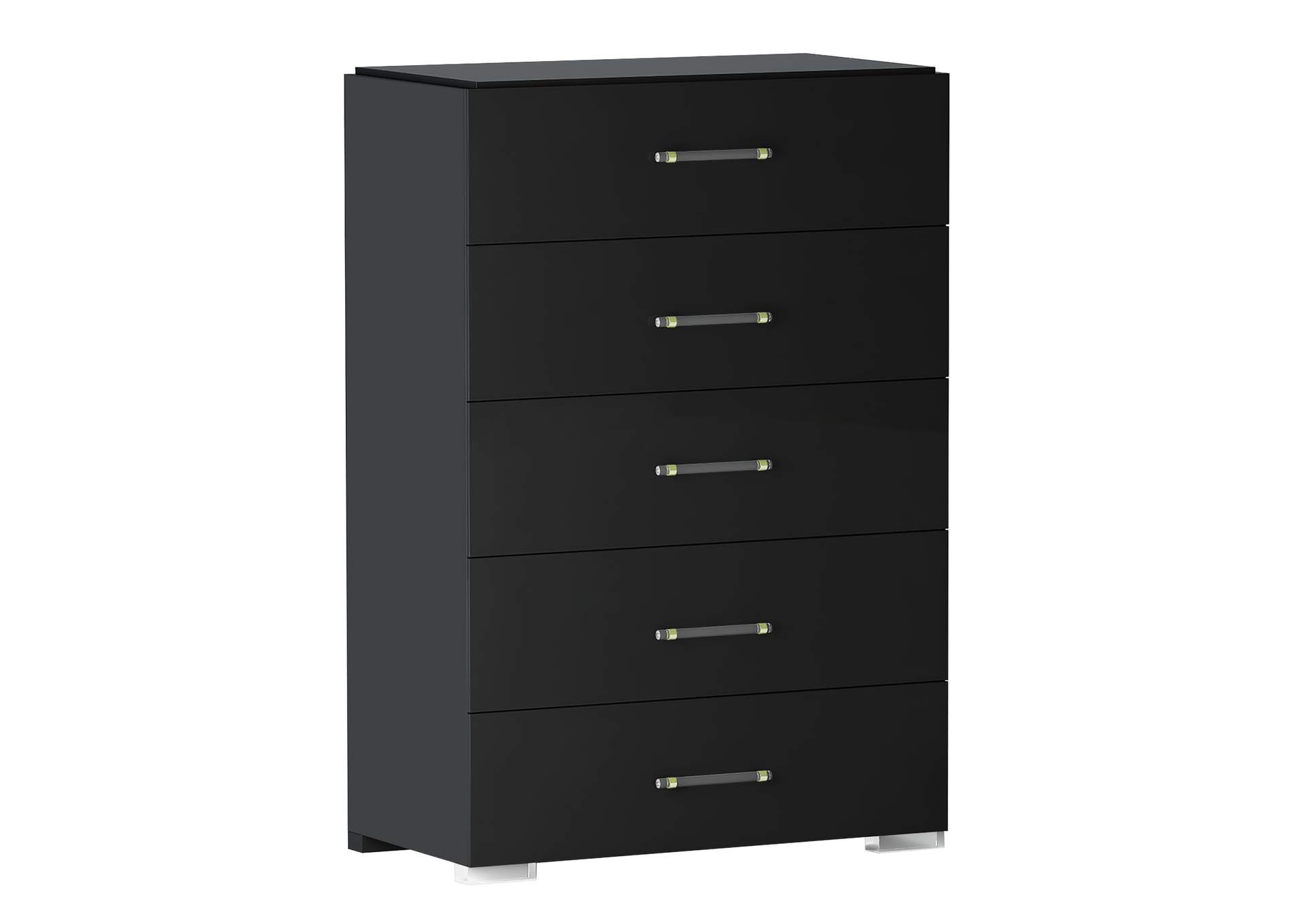 Modern 4-Piece Gloss Black King Bedroom Set image 5