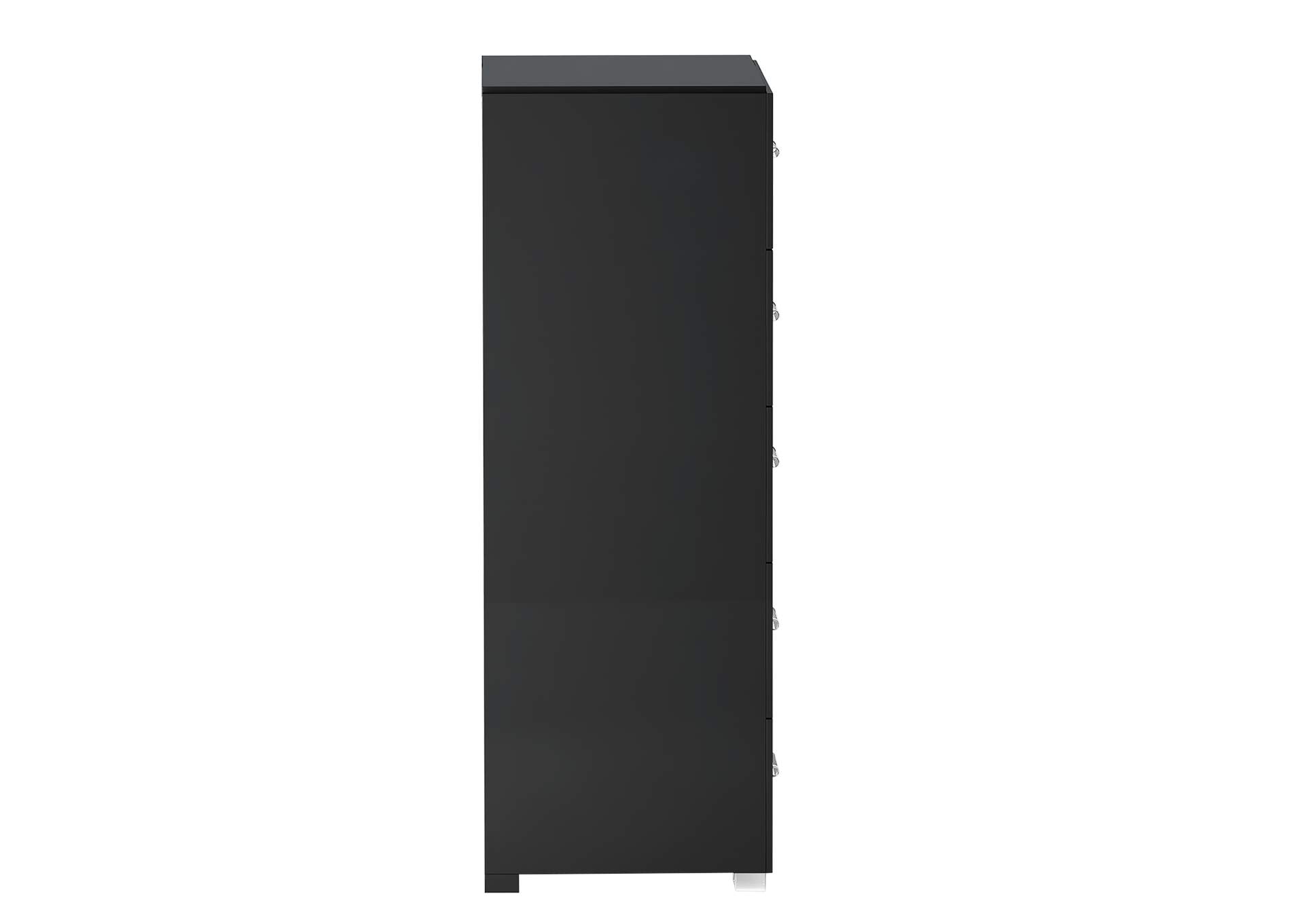 Modern 5-Drawer Gloss Black Bedroom Chest image 4