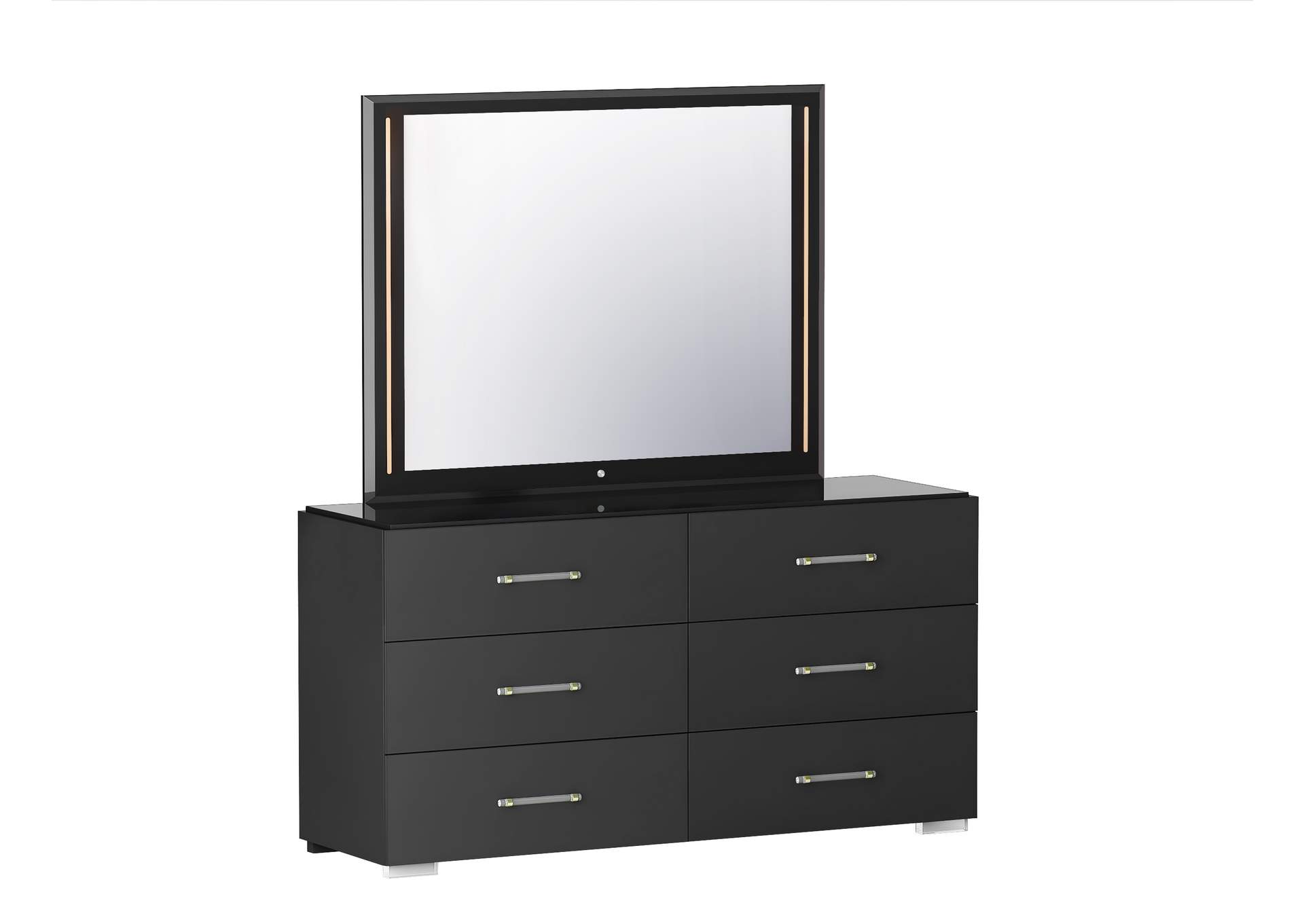 Modern 6-Drawer Gloss Black Bedroom Chest Modern 6-Drawer Gloss Black Bedroom Chest