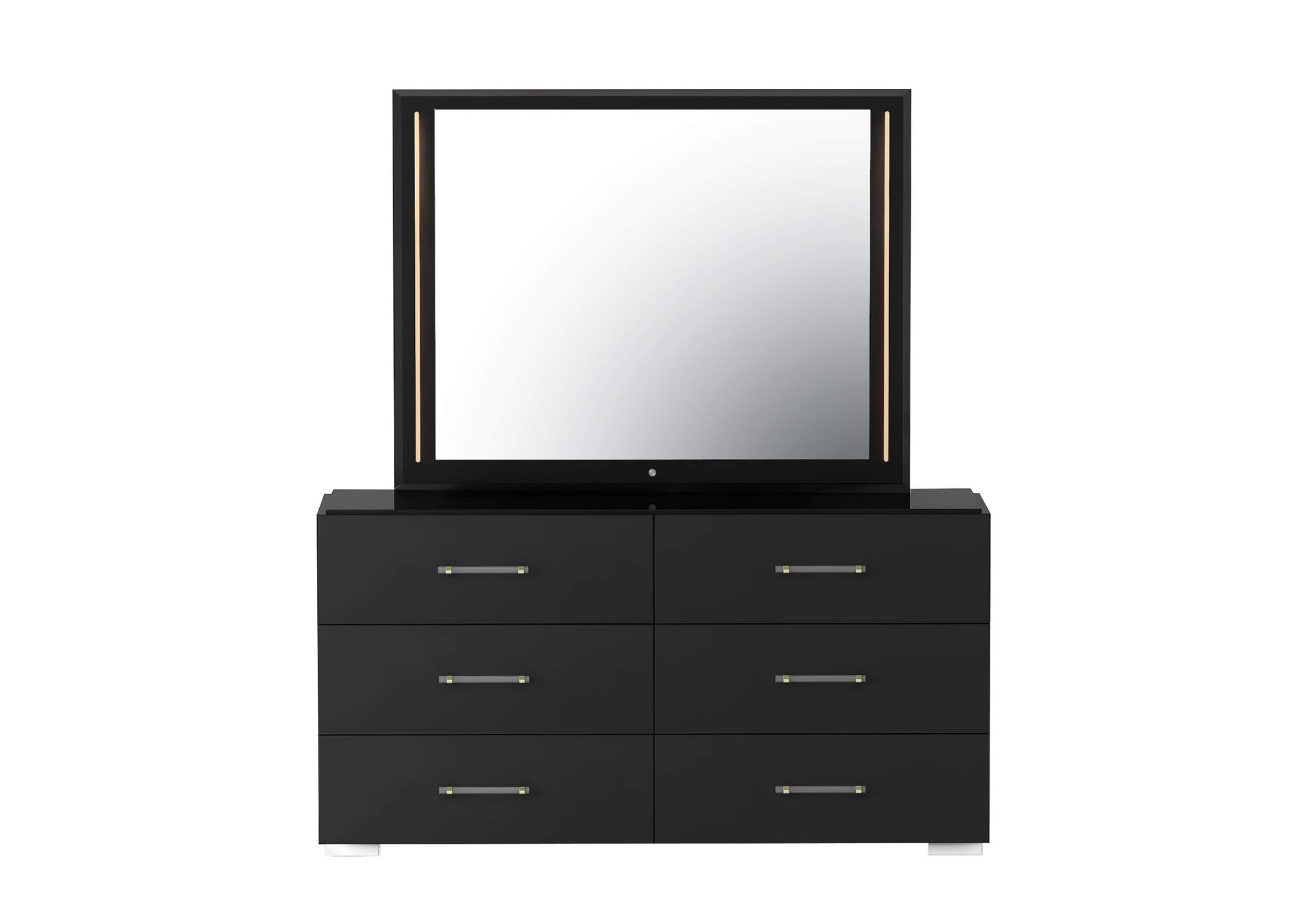 Modern 6-Drawer Gloss Black Bedroom Chest image 3