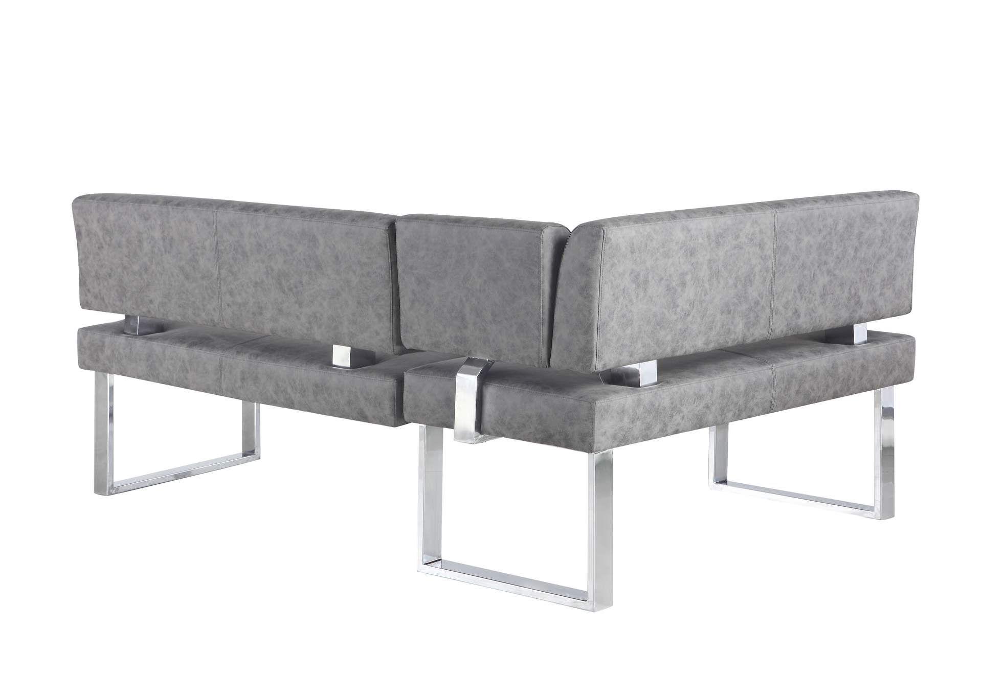 Modern Dining Set With Glass Top Table & Upholstered Nook image 7