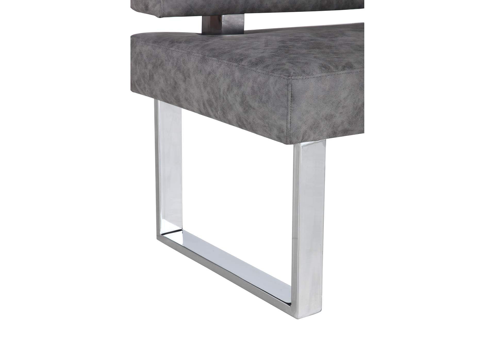 Modern Gray Reversible Upholstered Nook image 9
