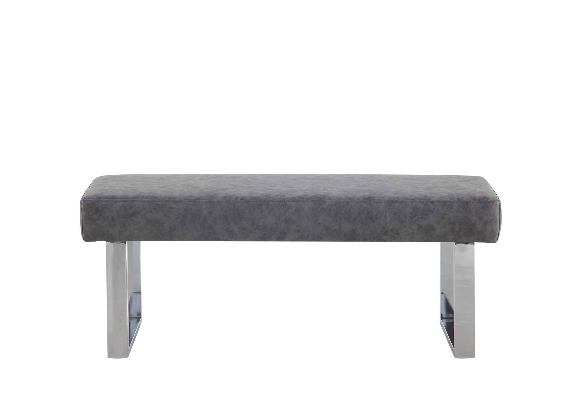 Modern Gray Upholstered Bench image 4