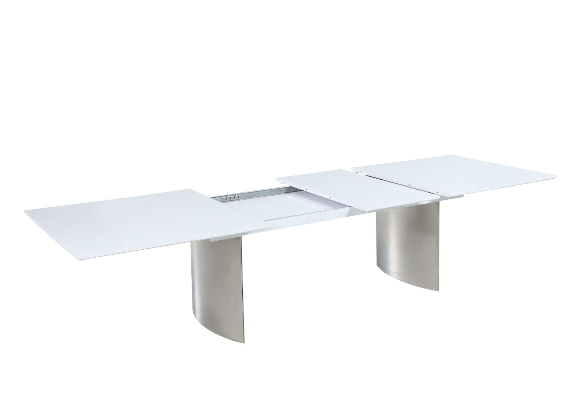 Contemporary White Gloss & Steel Dining Table image 6