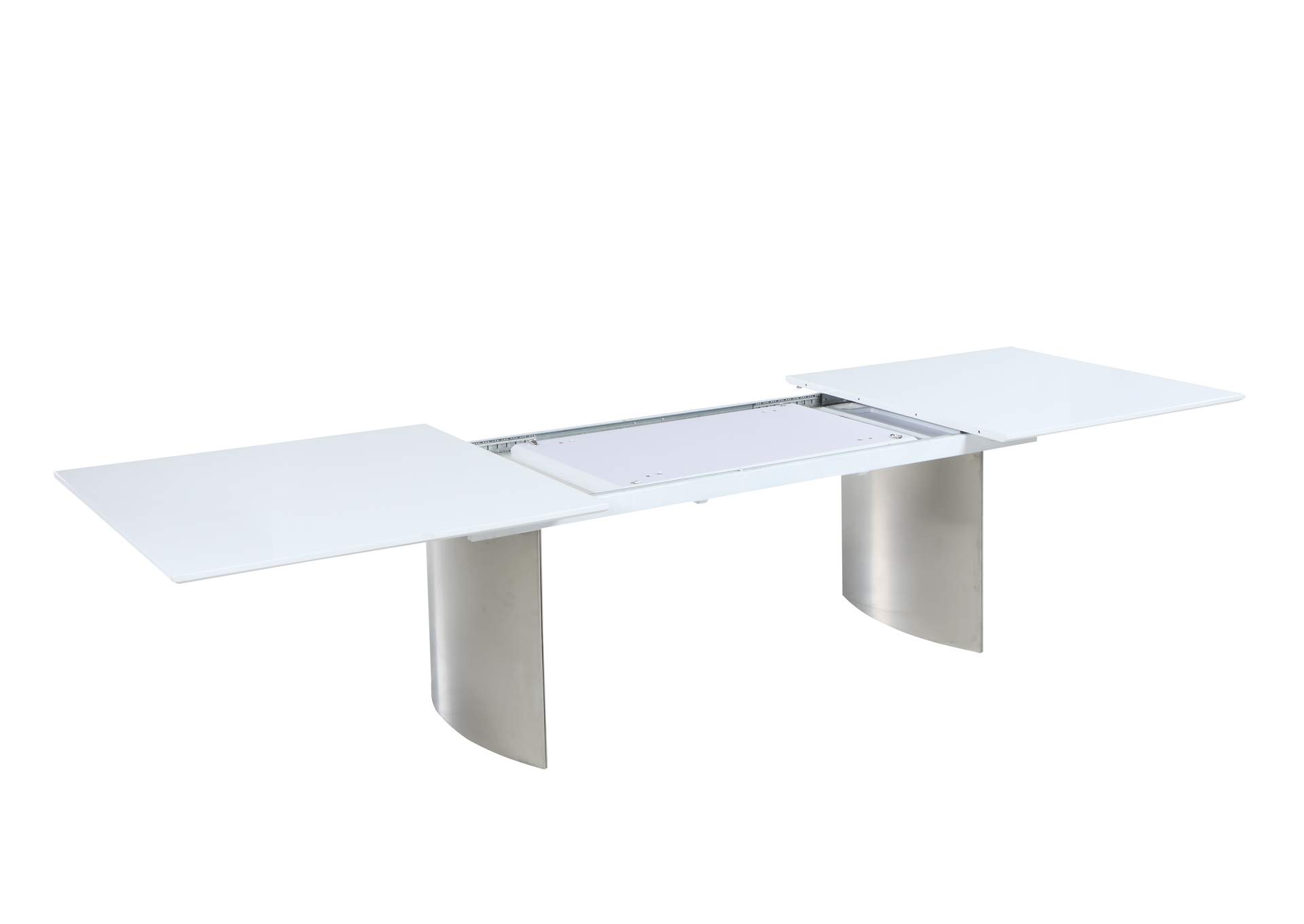 Contemporary White Gloss & Steel Dining Table image 7