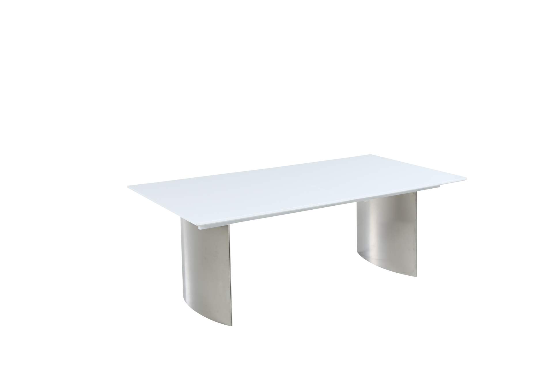 Contemporary White Gloss & Steel Dining Table image 4