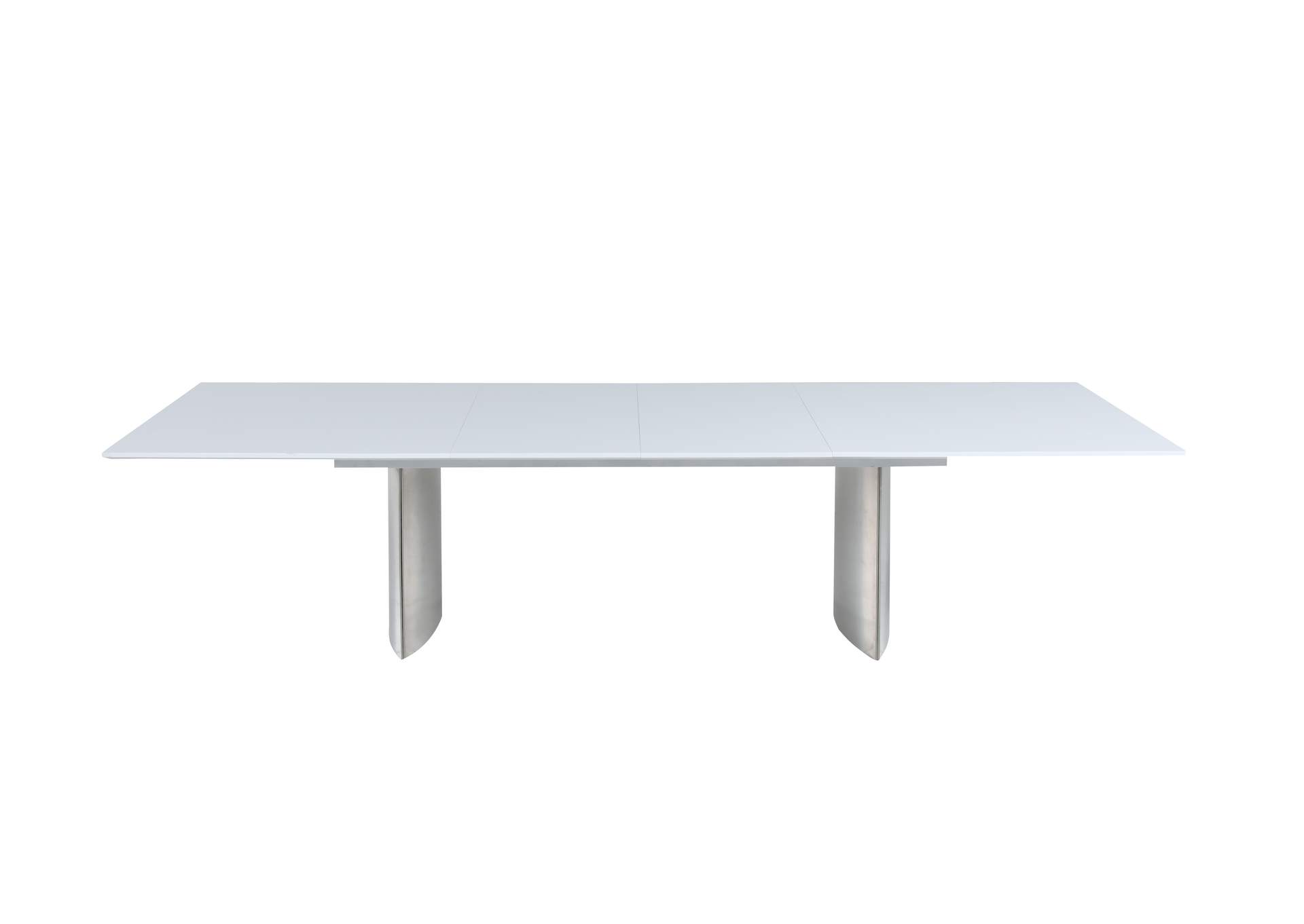 Contemporary White Gloss & Steel Dining Table image 8