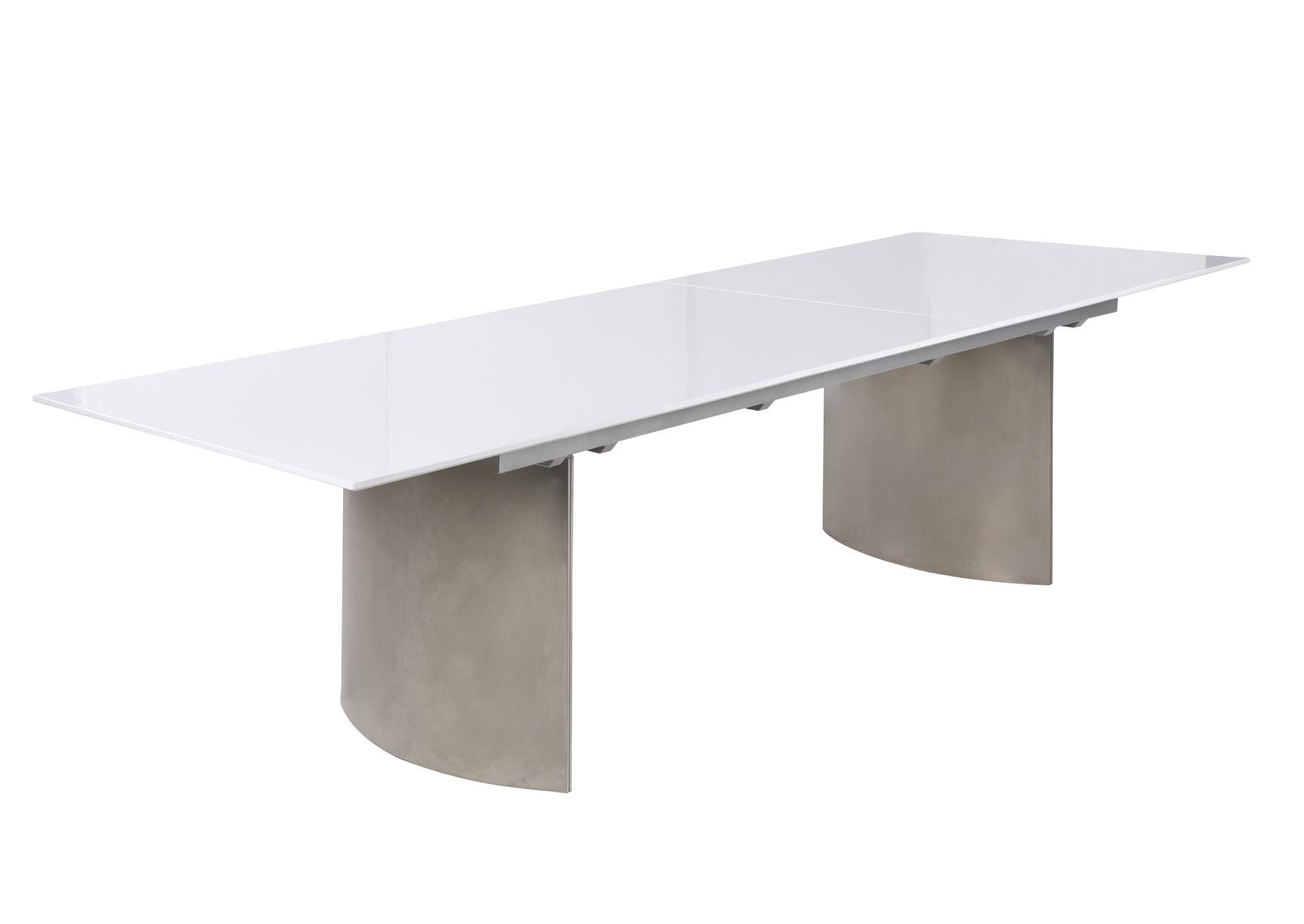 Contemporary White Gloss & Steel Dining Table image 10