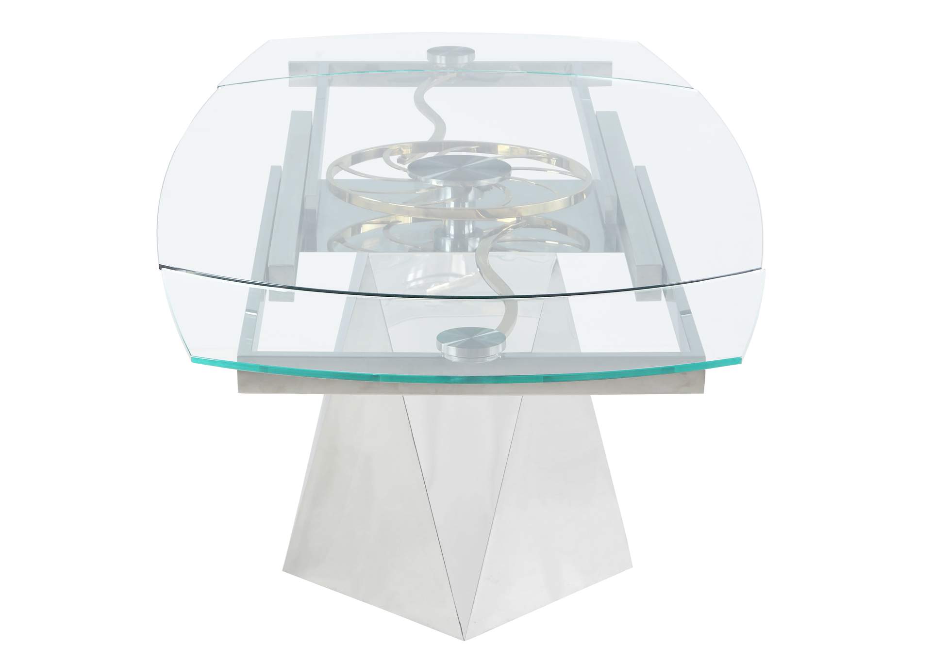 Contemporary Motion-Extendable Glass Dining Set With 4 Chairs image 7