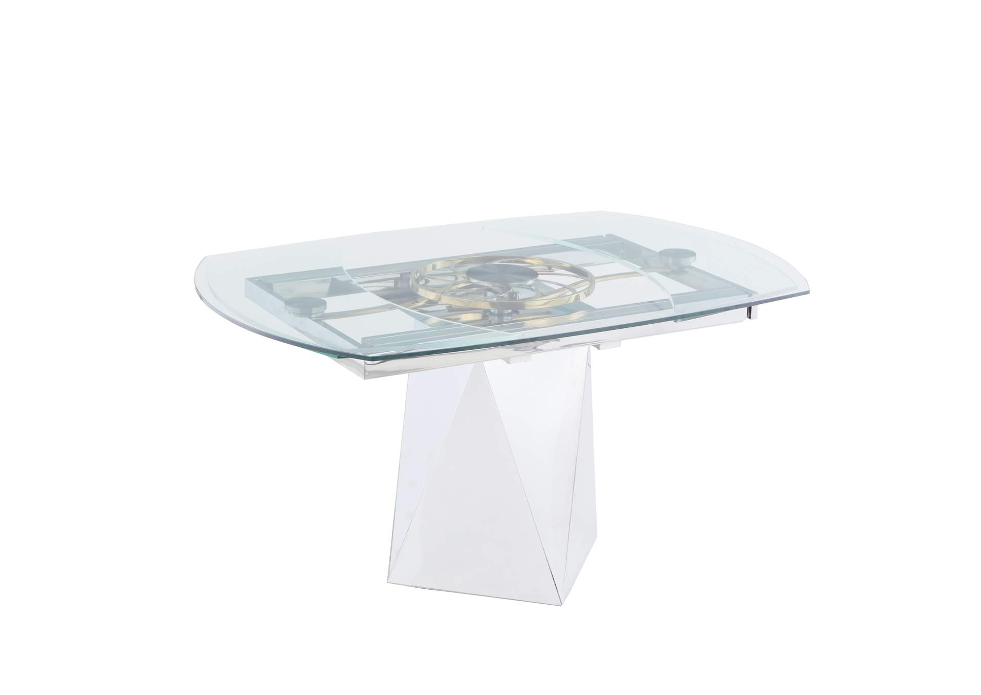 Contemporary Motion-Extendable Glass Dining Set With 4 Chairs image 6