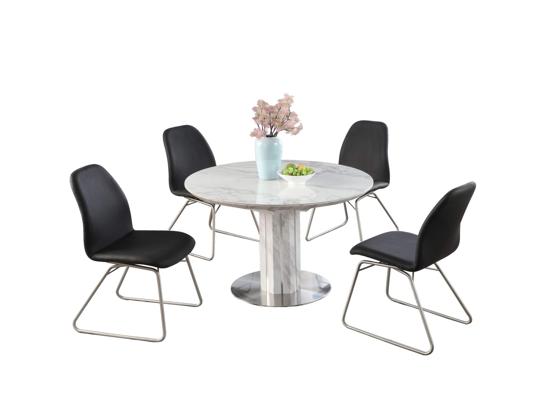 Dining Set With Butterfly-Extendable Marbleized Table & 4 Rocking Chairs image 4