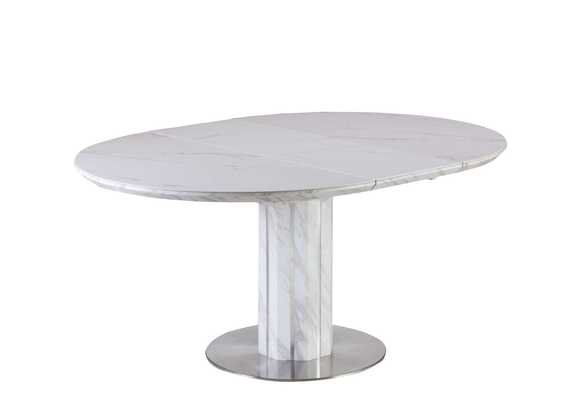Contemporary Butterfly-Extendable White Top Dining Table image 1