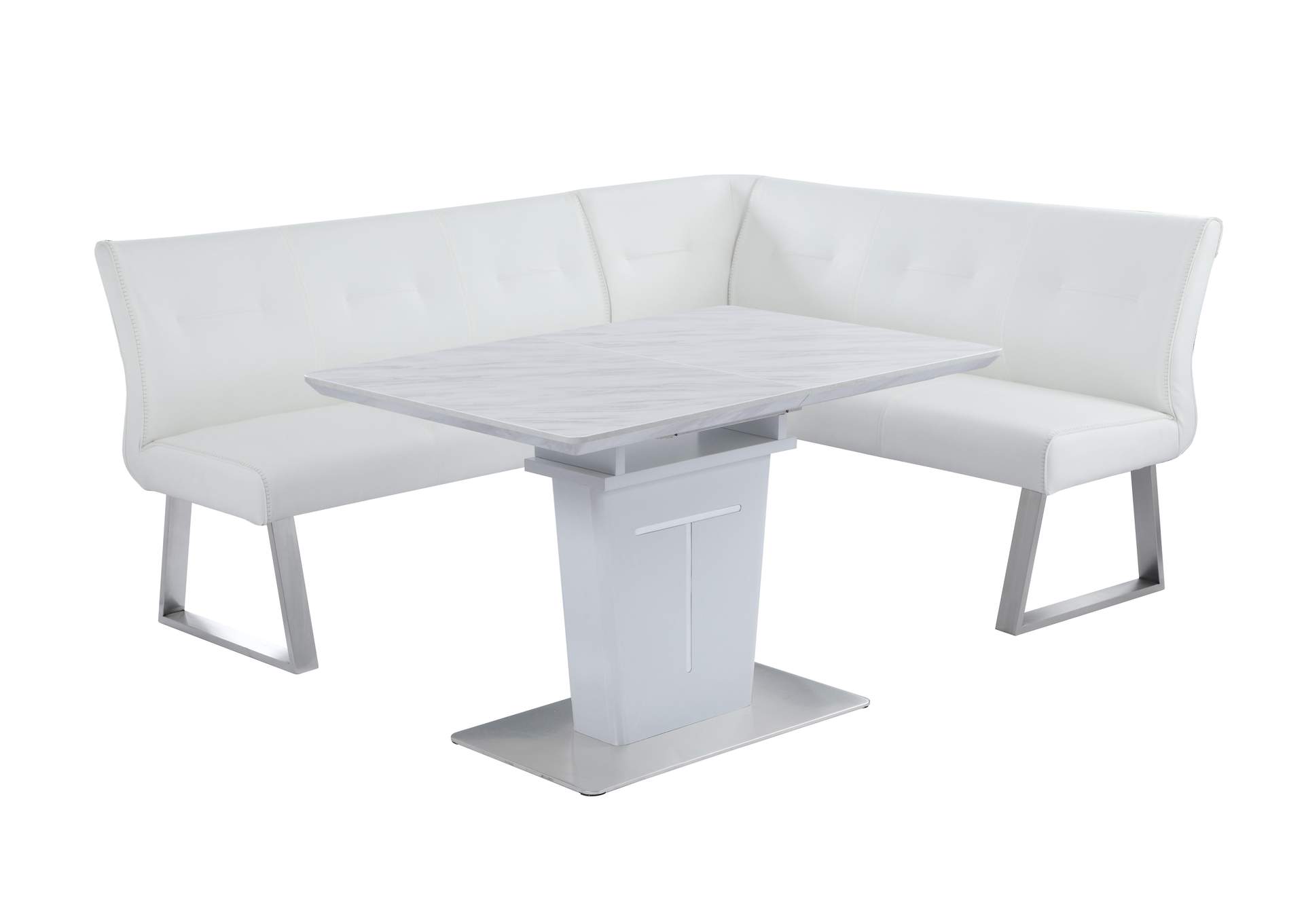 Contemporary Dining Set With Extendable Table & Nook image 3