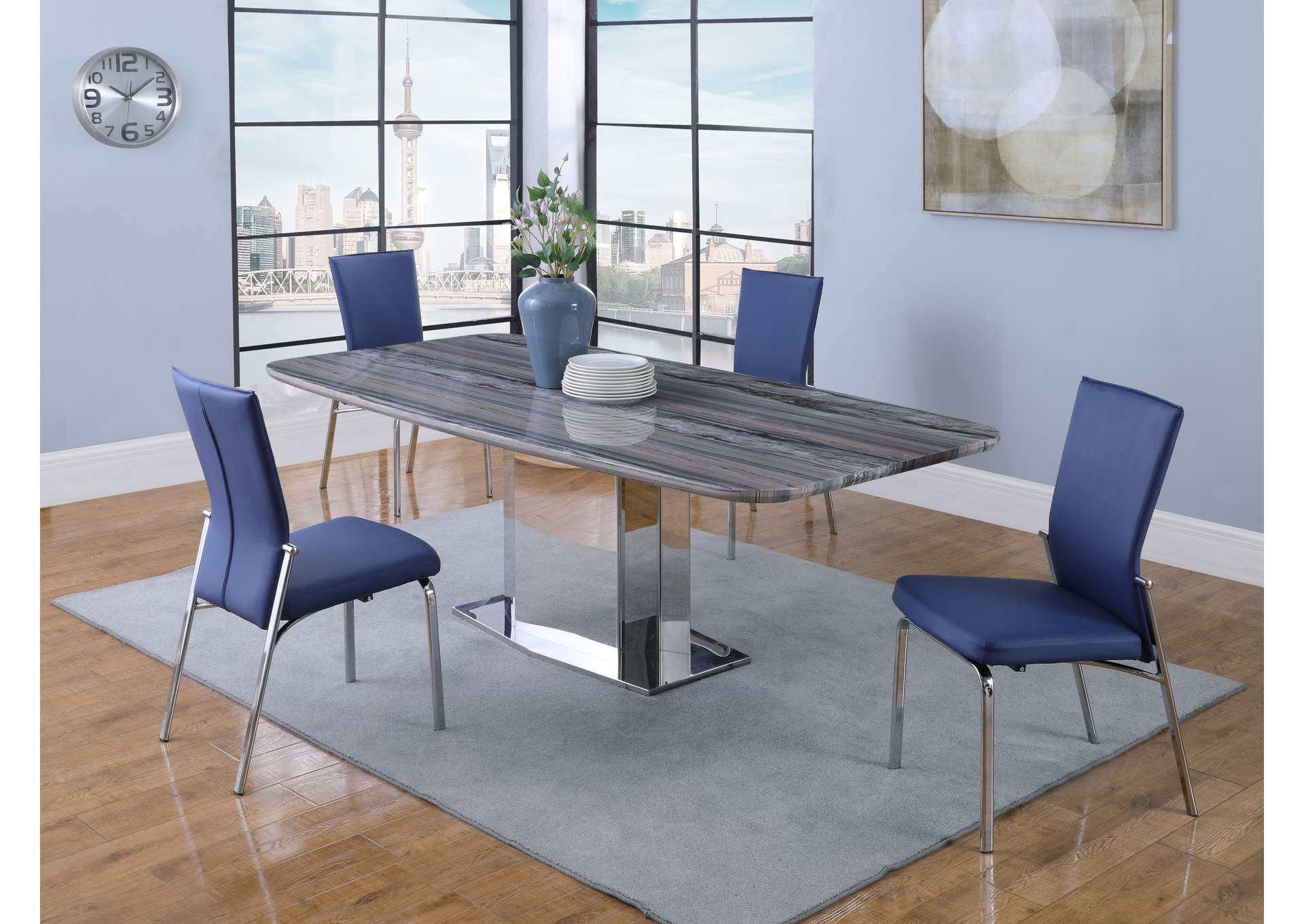 Contemporary Motion-Back Side Chair With Chrome Frame image 1