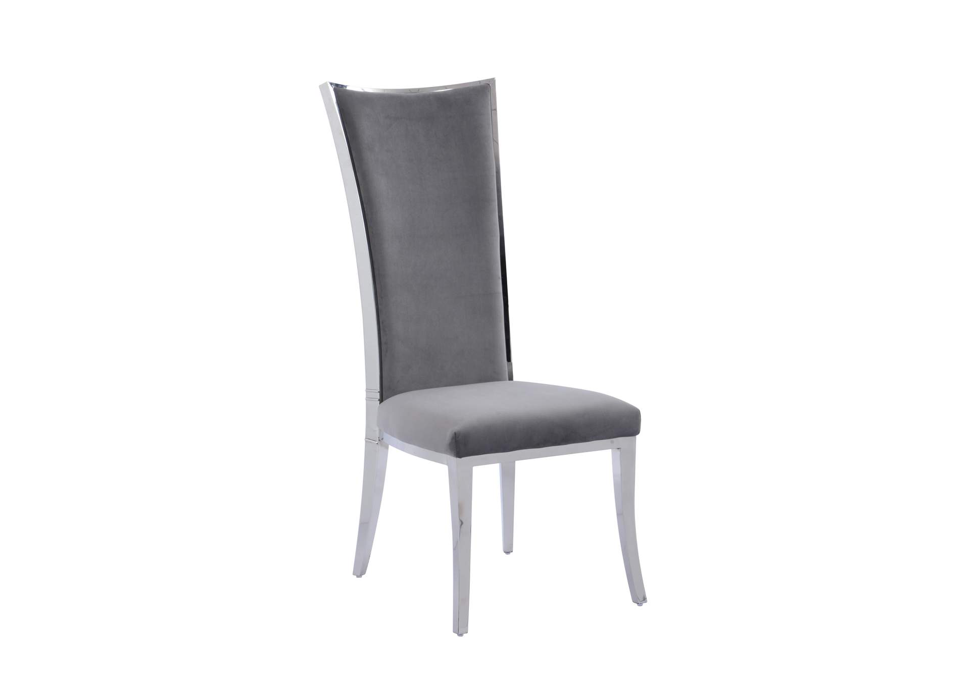 High Back Upholstered Chair With Stainless Steel Frame image 3