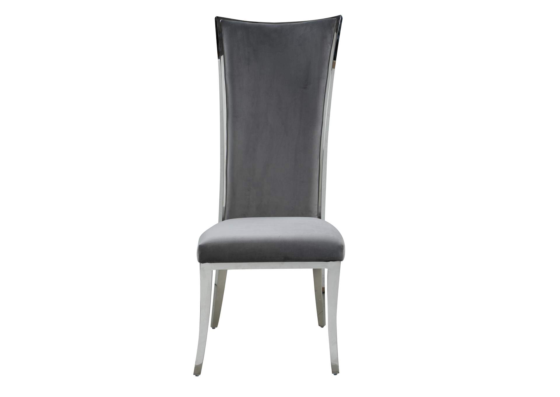 High Back Upholstered Chair With Stainless Steel Frame image 4