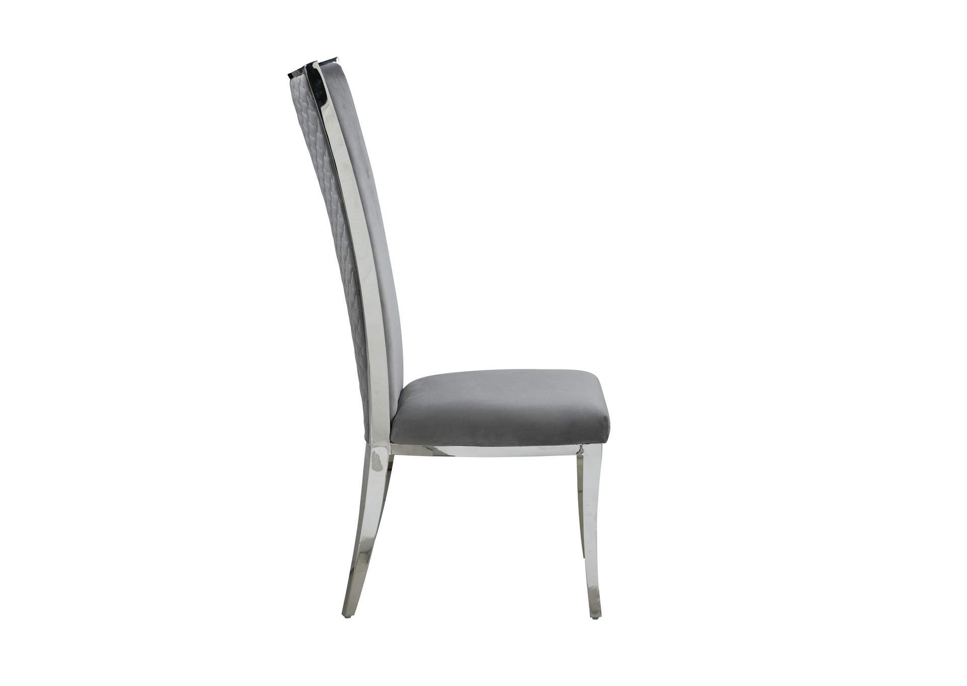 High Back Upholstered Chair With Stainless Steel Frame image 6