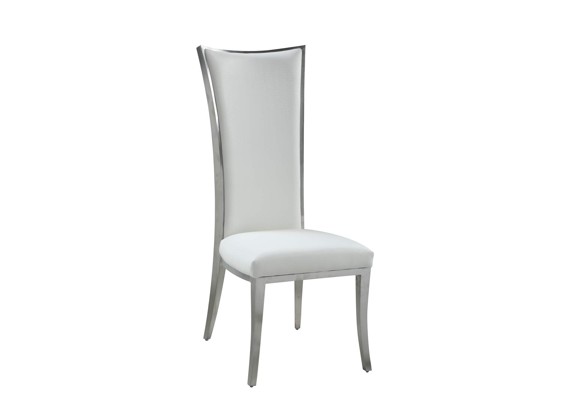 High Back Upholstered Chair With Stainless Steel Frame image 3