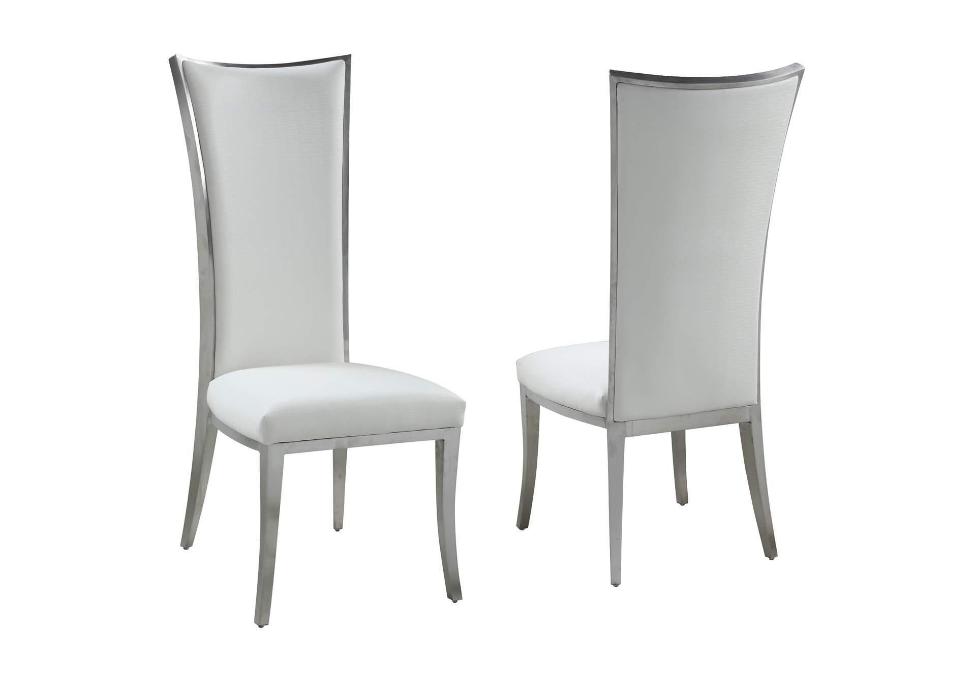High Back Upholstered Chair With Stainless Steel Frame image 5