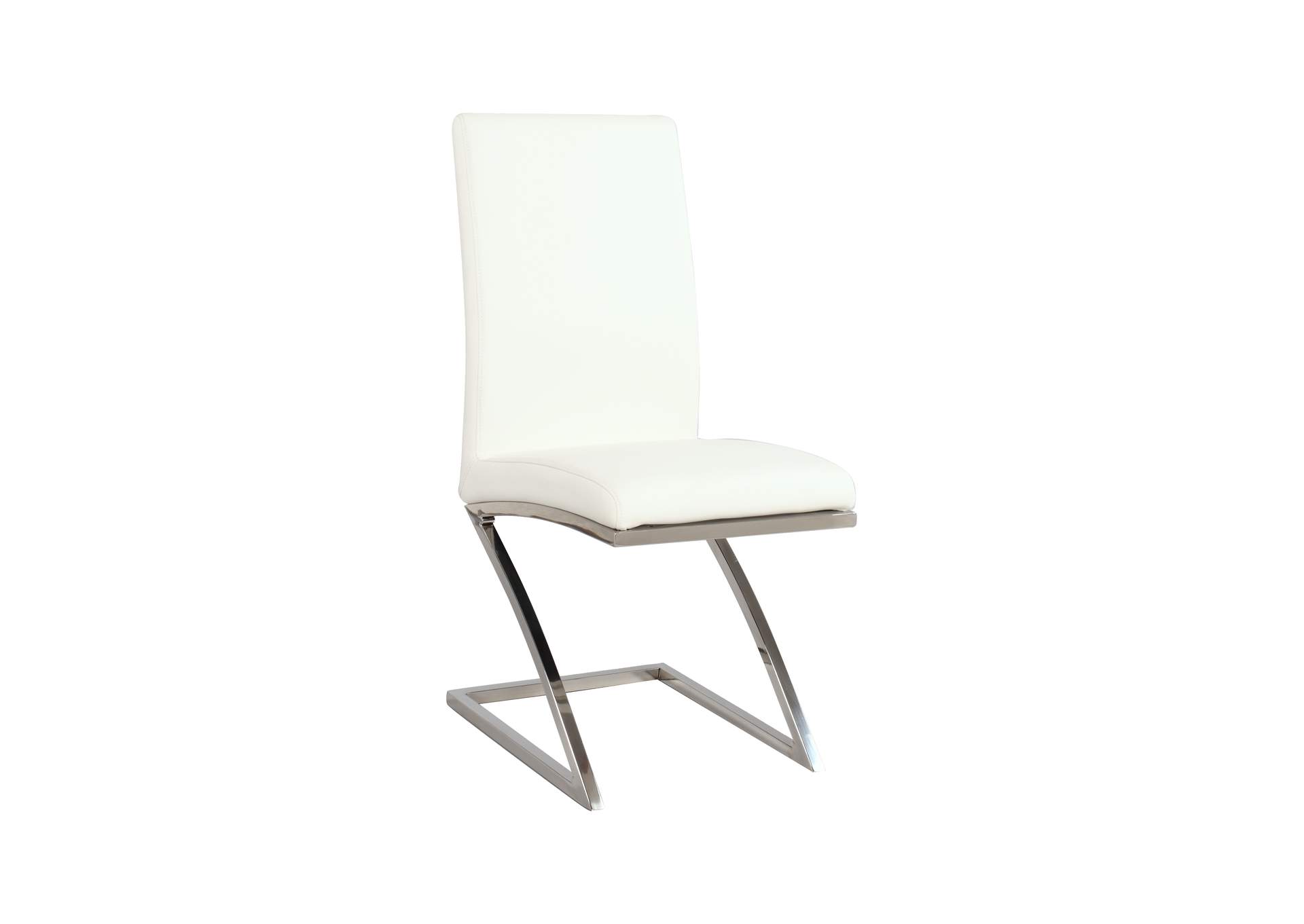 Modern Dining Set With Starphire Glass Table & White Upholstered Chairs image 6