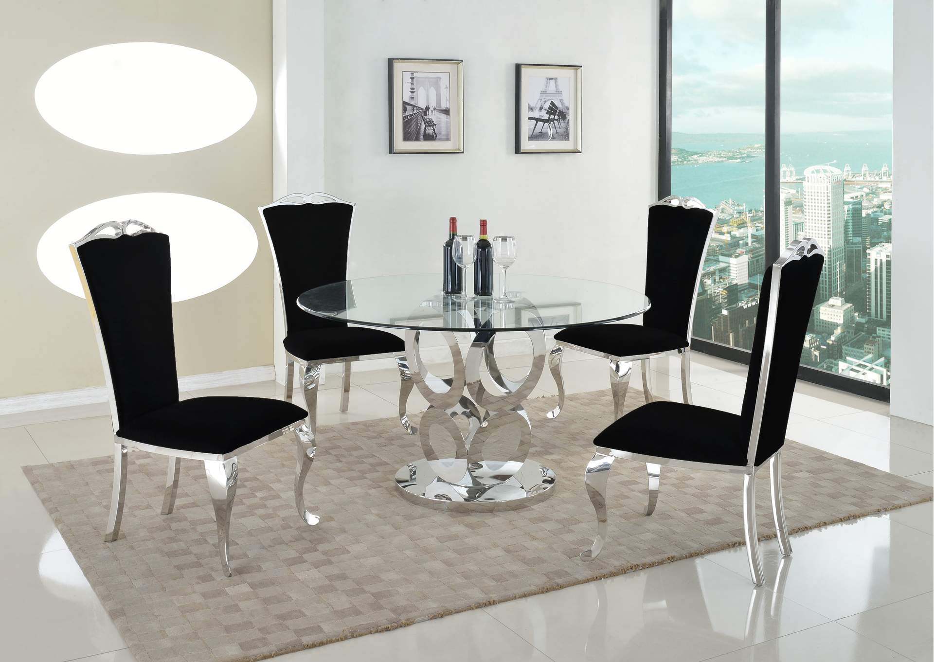 Modern Tall-Back Side Chair With Cabriole Legs image 1