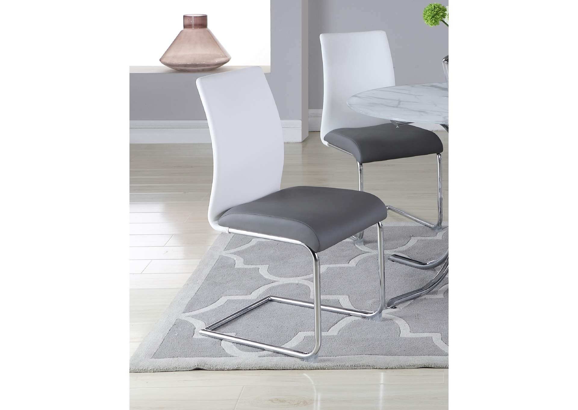 Modern 2-Tone Contour Back Cantilever Side Chair image 1