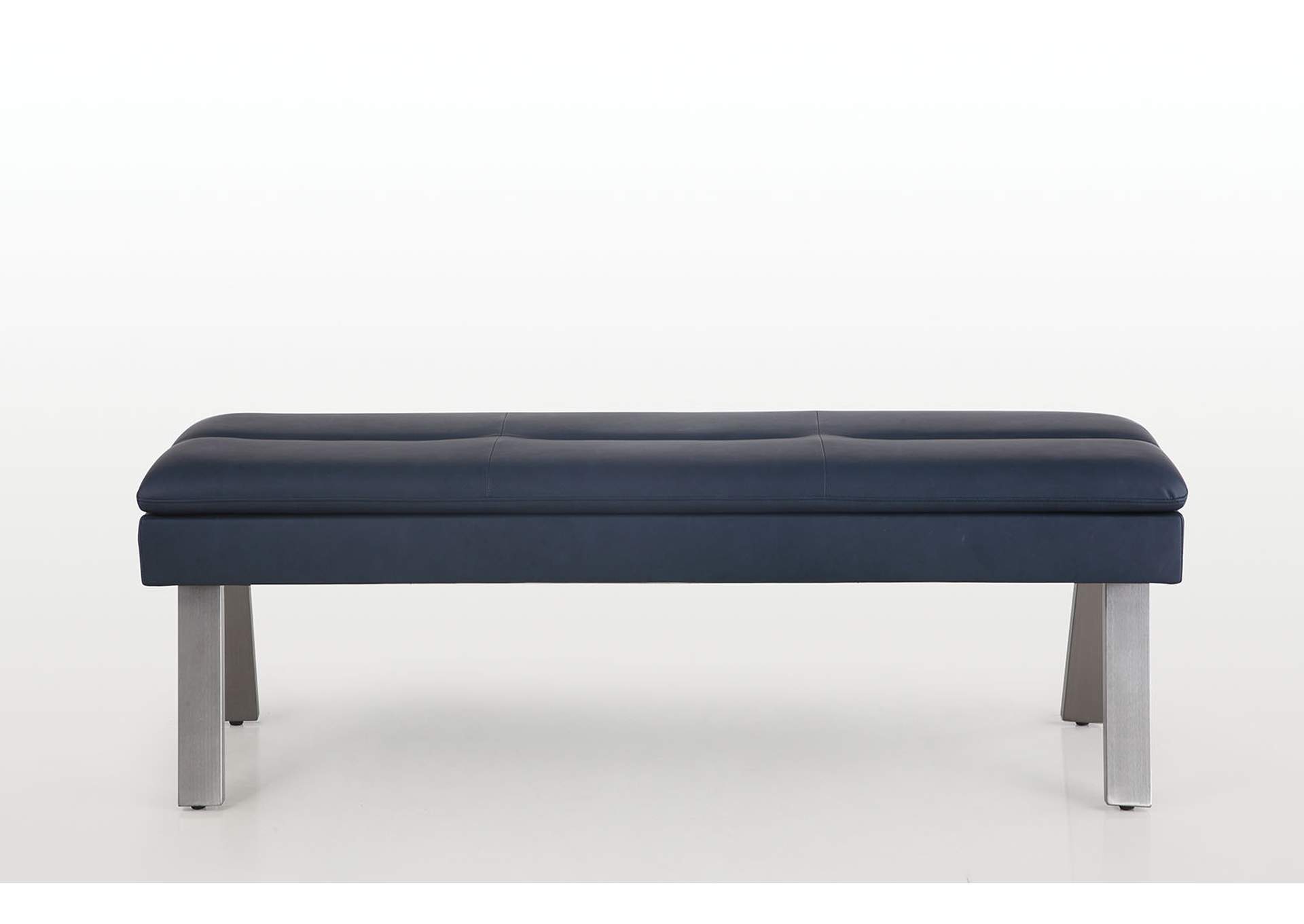 Tufted Bench With Underseat Storage & Steel Legs image 4
