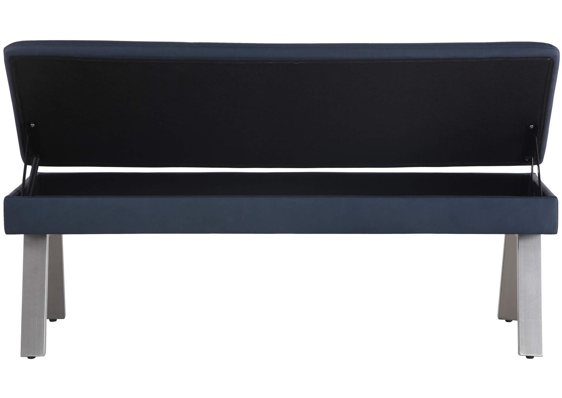 Tufted Bench With Underseat Storage & Steel Legs image 7