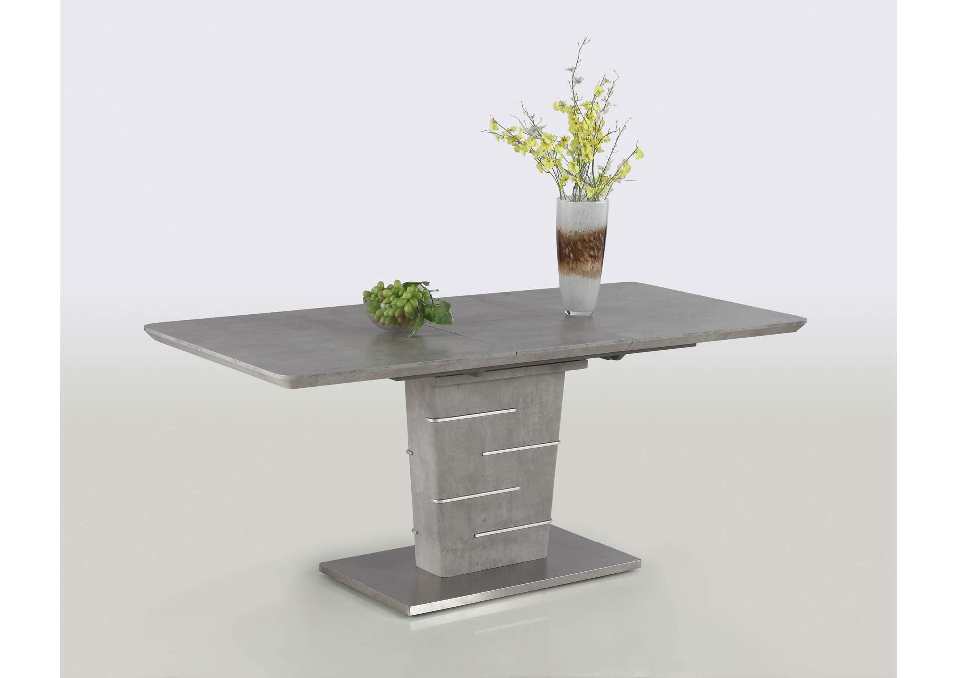 Concrete Veneer Top Dining Table With Butterfly Extension image 10