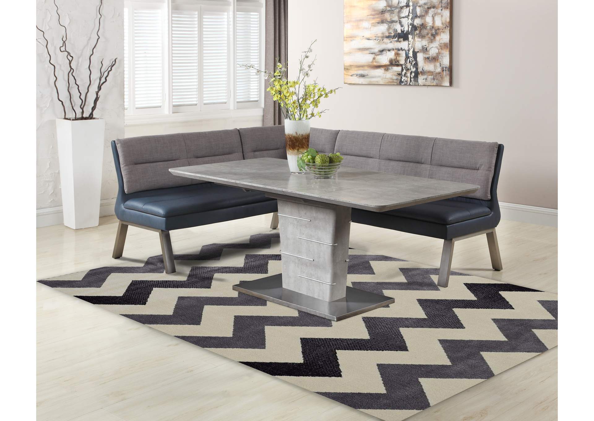 Dining Set With Extendable Dining Table & Reversible Nook With Storage image 1