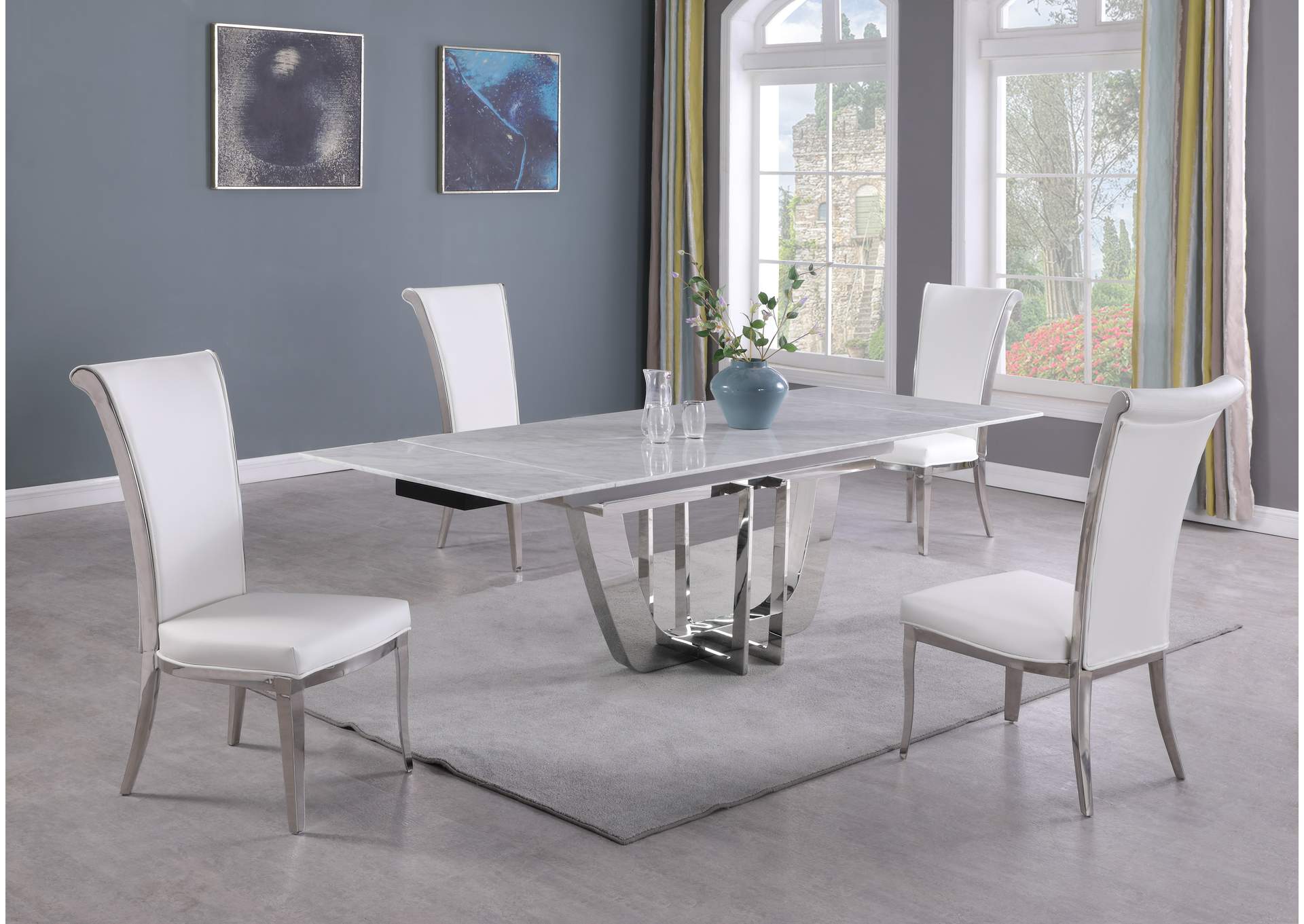 Contemporary Tall Roll Back Side Chair