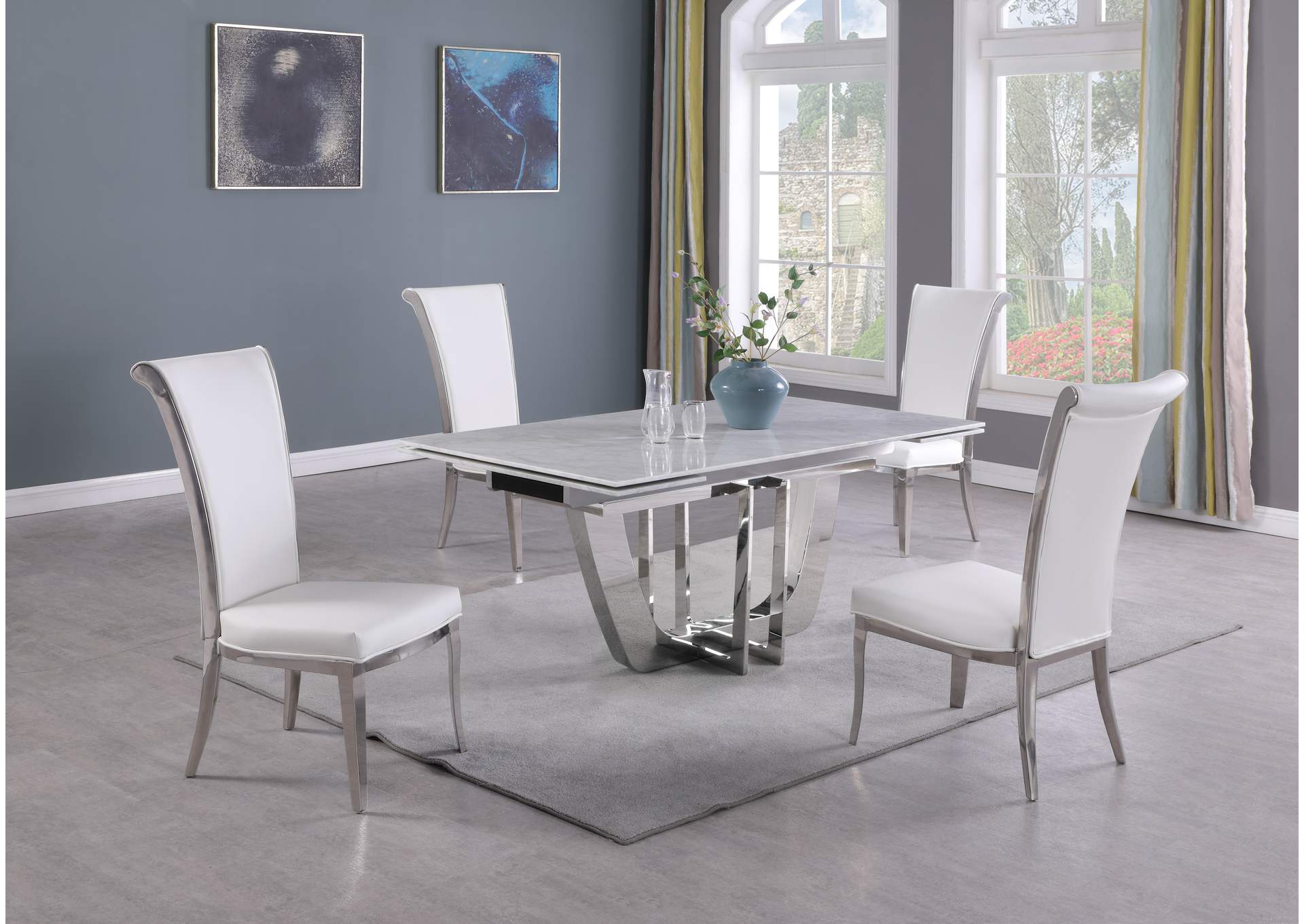 Contemporary Tall Roll Back Side Chair