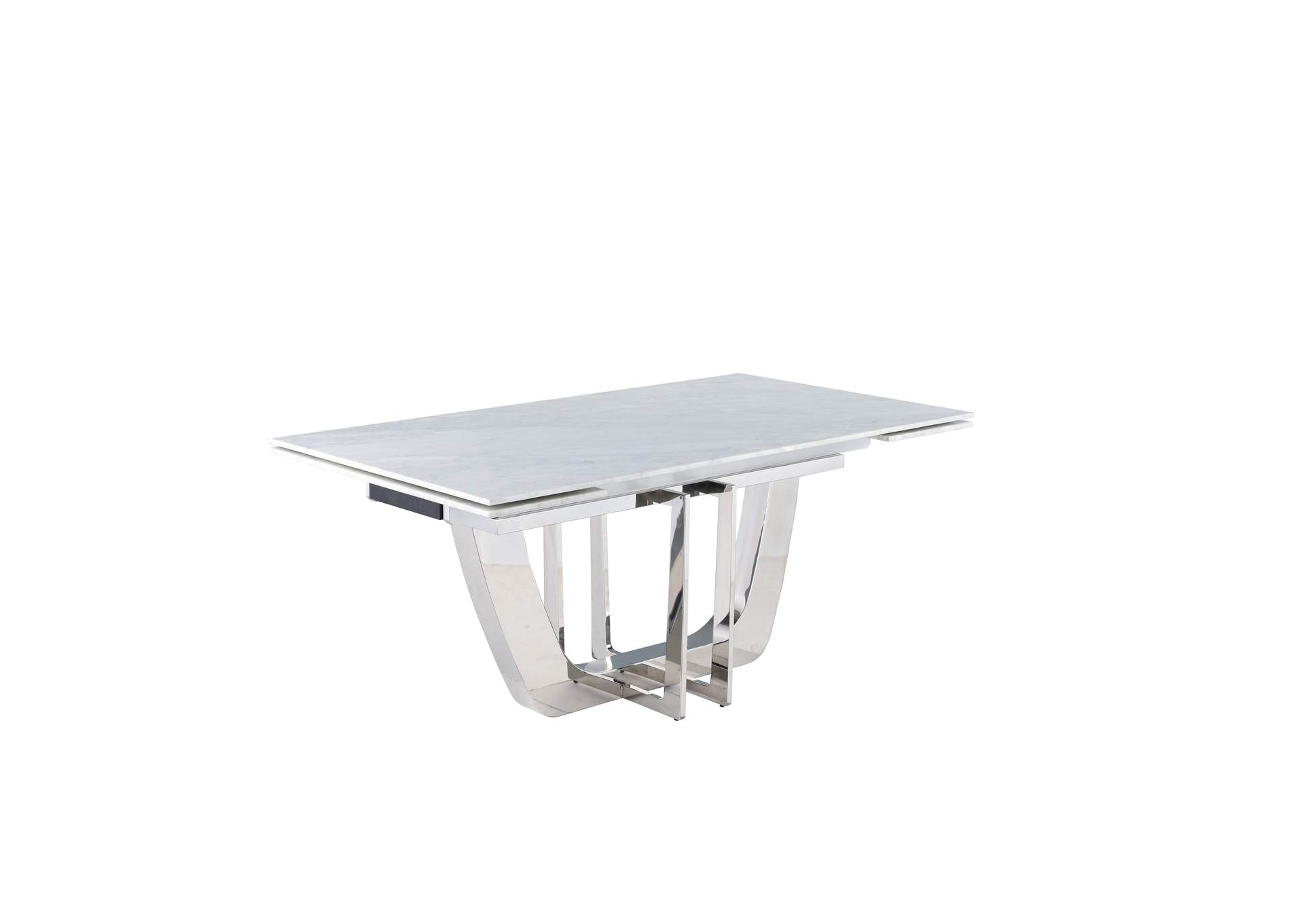 Dining Set With Extendable Carrara Marble Table & 4 High-Back Chairs image 7