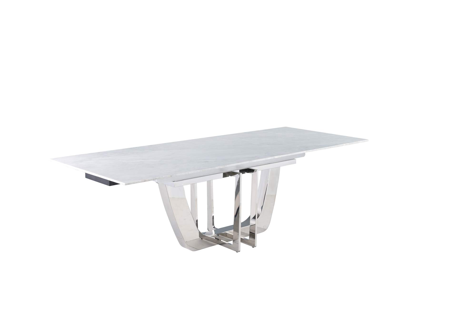 Dining Set With Extendable Carrara Marble Table & 4 High-Back Chairs image 6