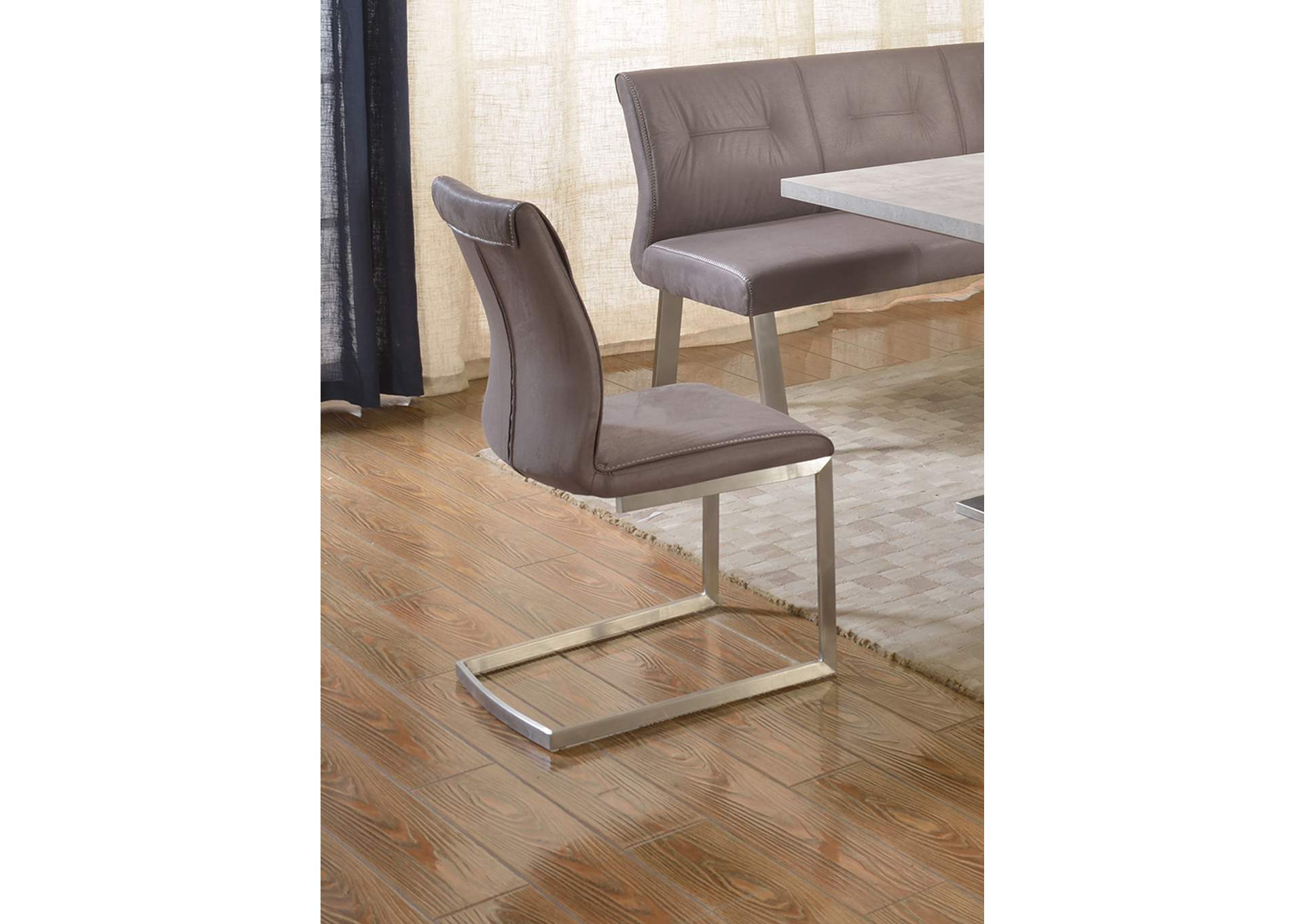 Contemporary Cantilever Side Chair With Highlight Stitching image 4