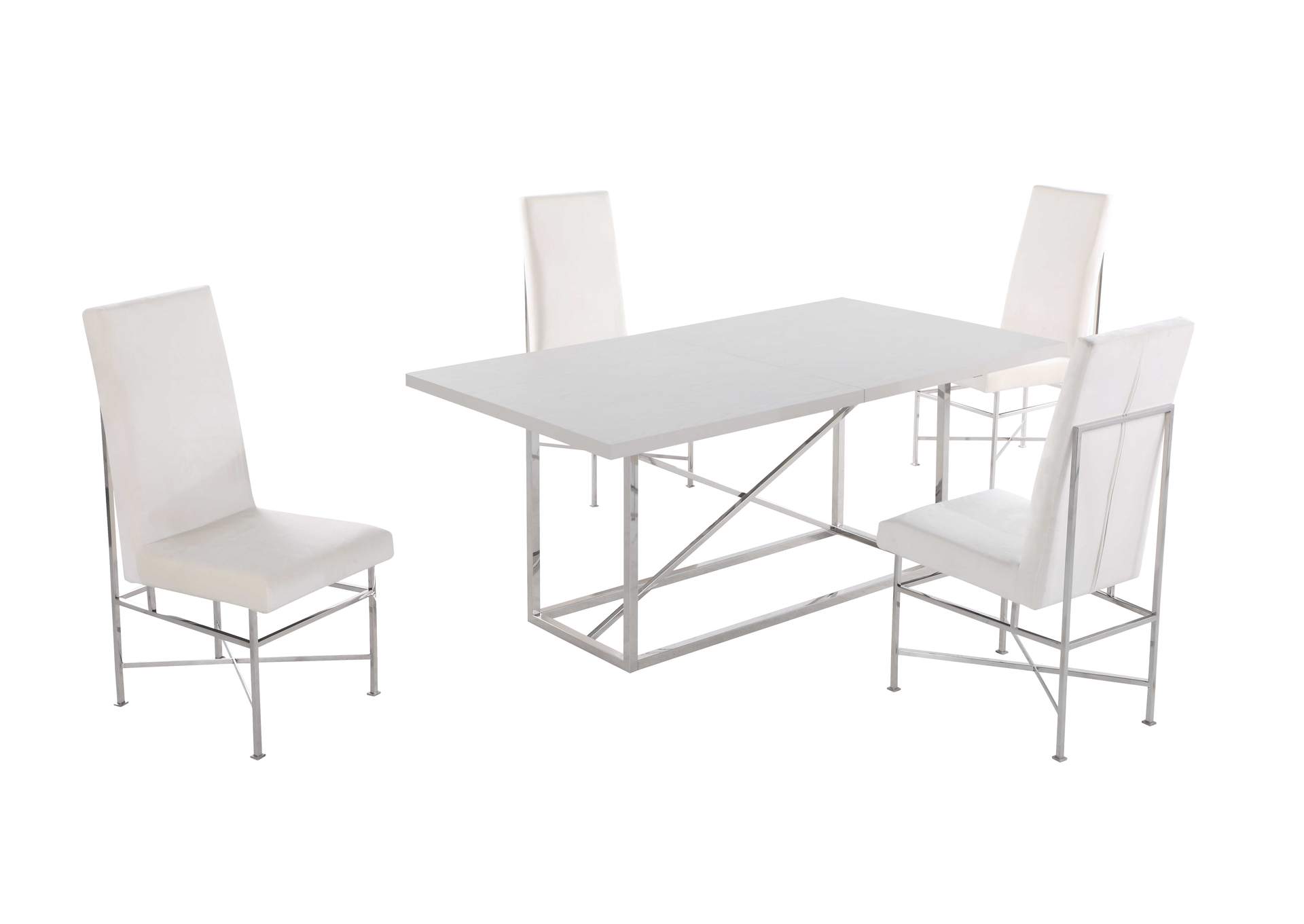 Contemporary Dining Set With Butterfly Extendable Table & 4 Side Chairs image 3
