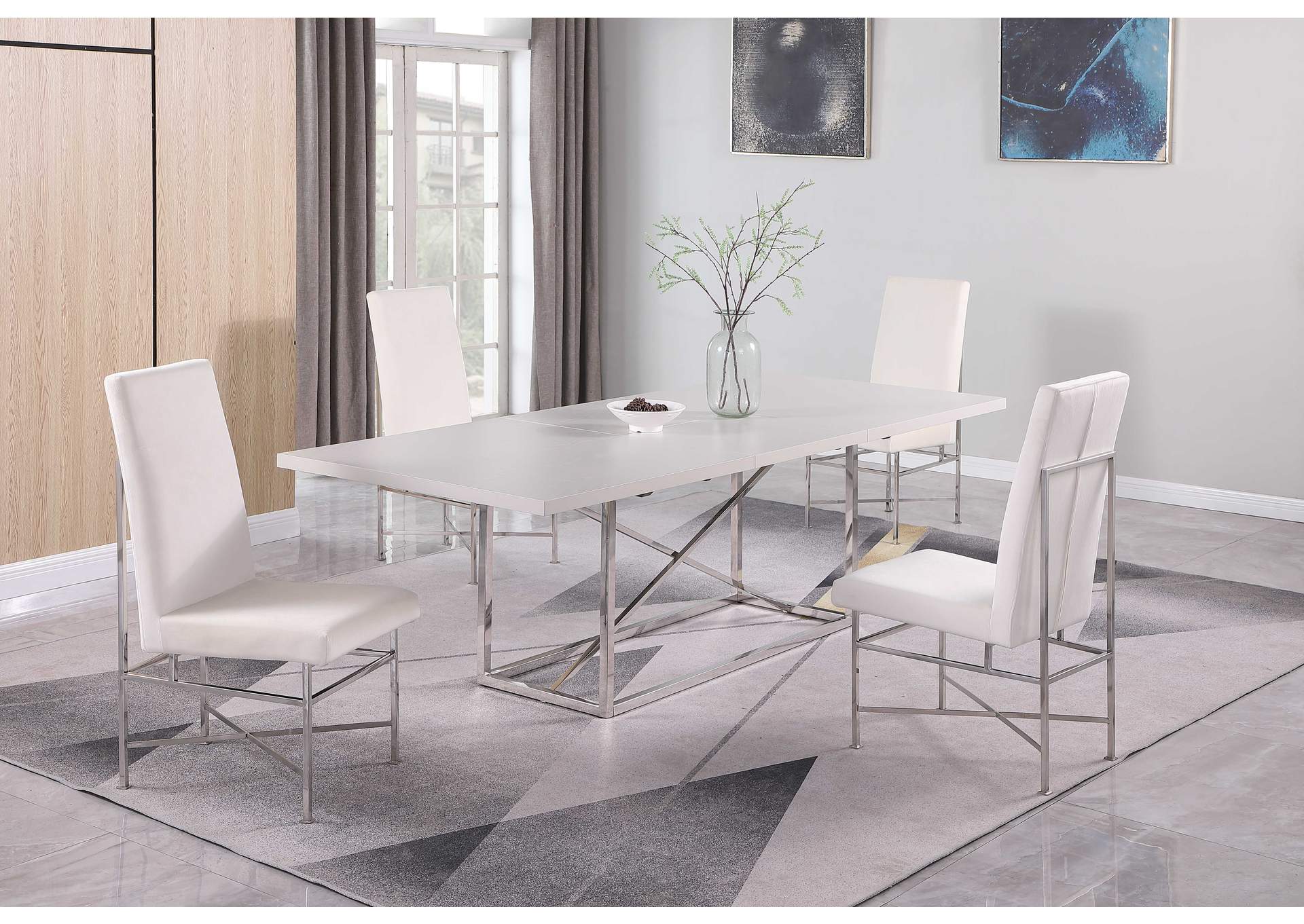 Contemporary Dining Set With Butterfly Extendable Table & 4 Side Chairs image 4
