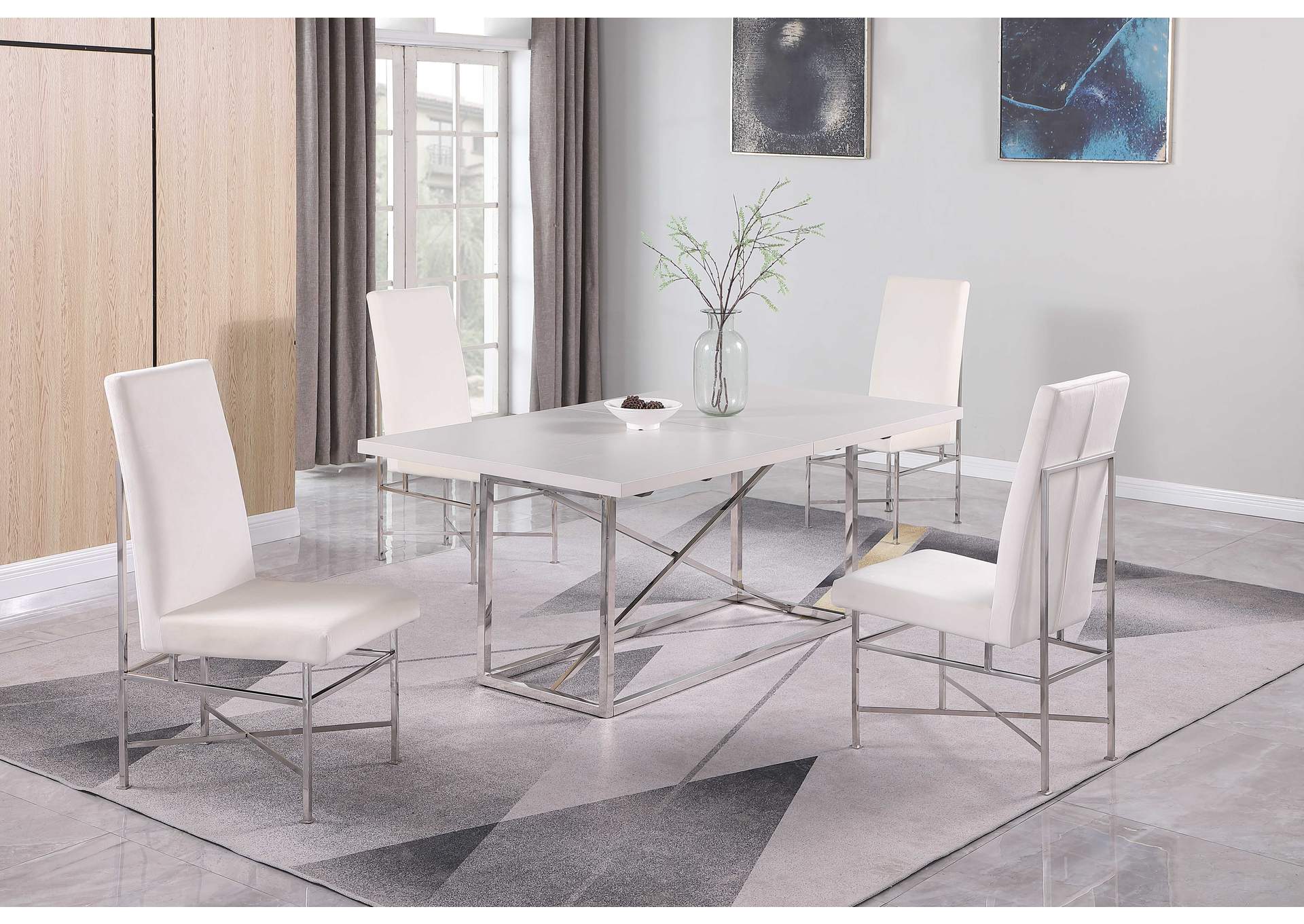 Contemporary Side Chair With Steel Frame image 1