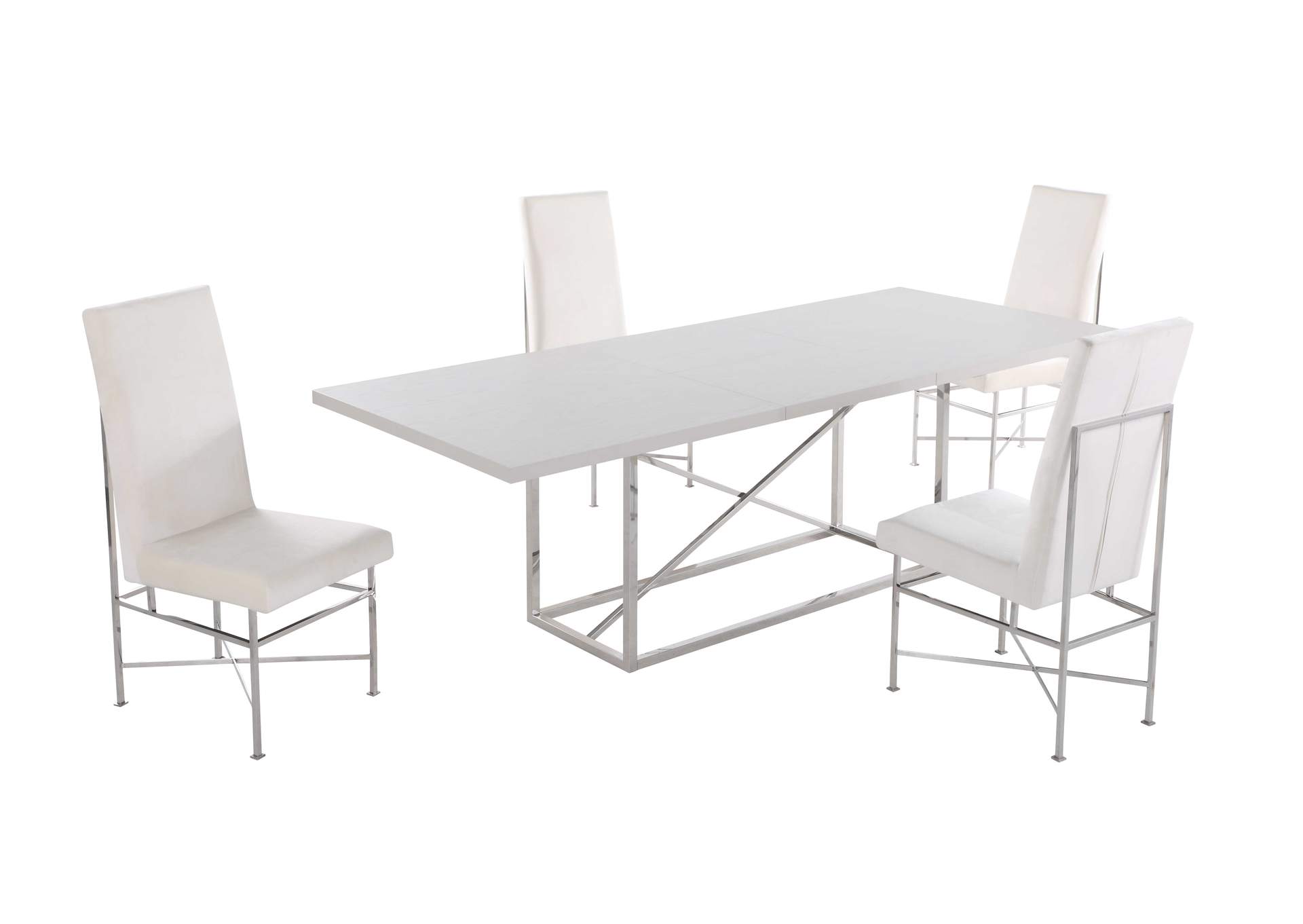 Contemporary Dining Set With Butterfly Extendable Table & 4 Side Chairs image 1