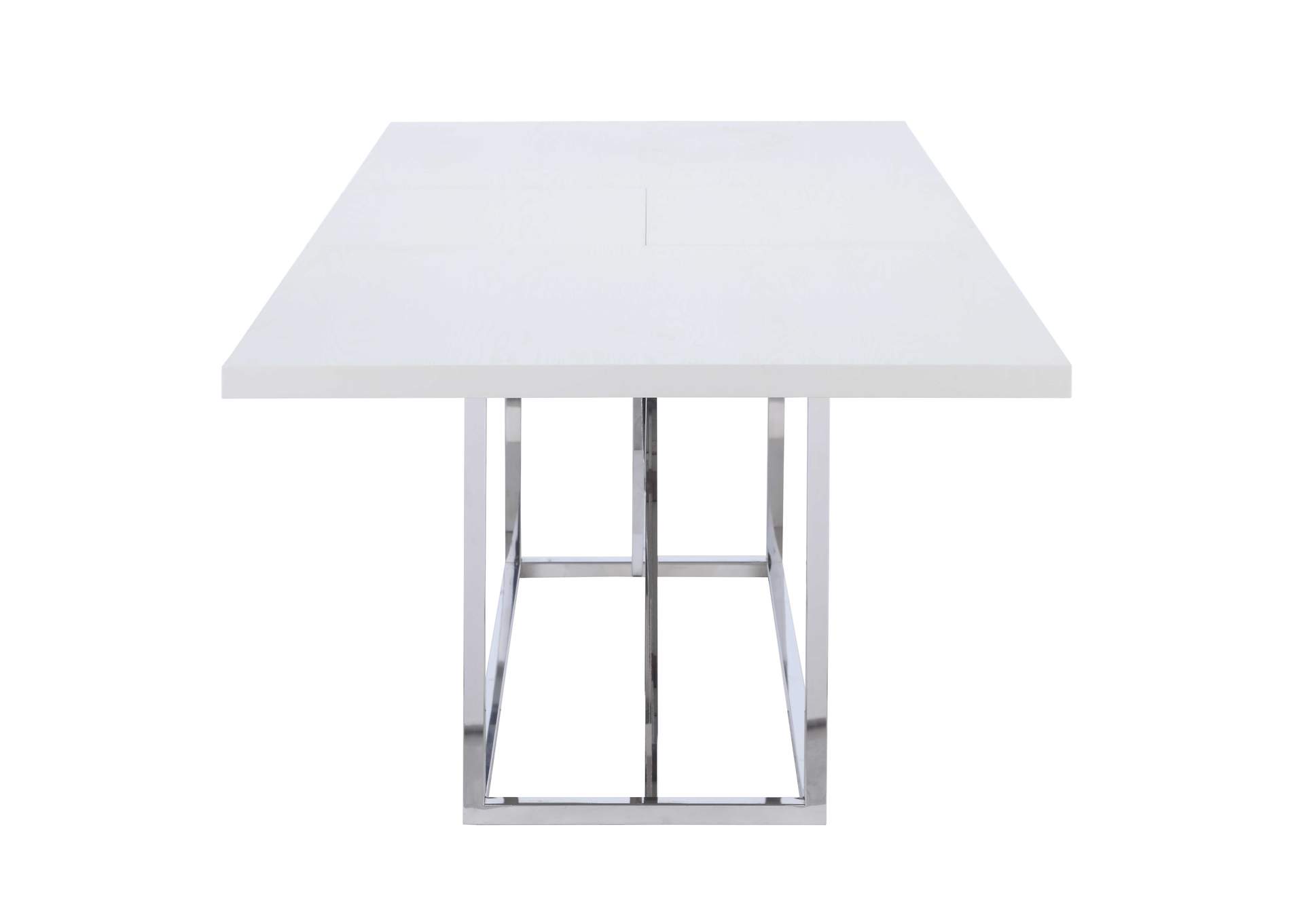 Contemporary Extendable Gray Dining Table With Steel Frame image 5
