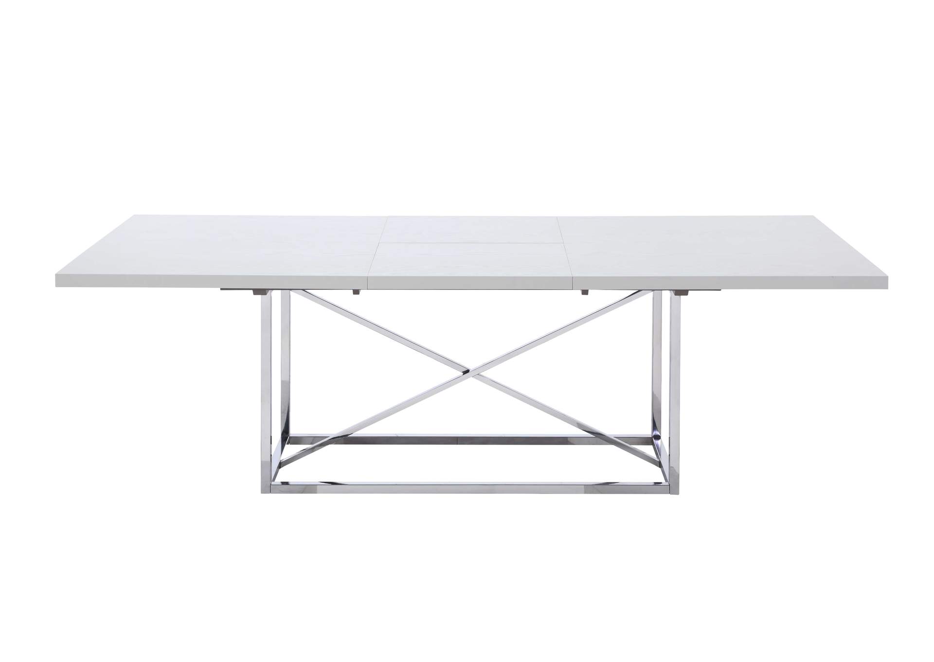 Contemporary Extendable Gray Dining Table With Steel Frame image 6