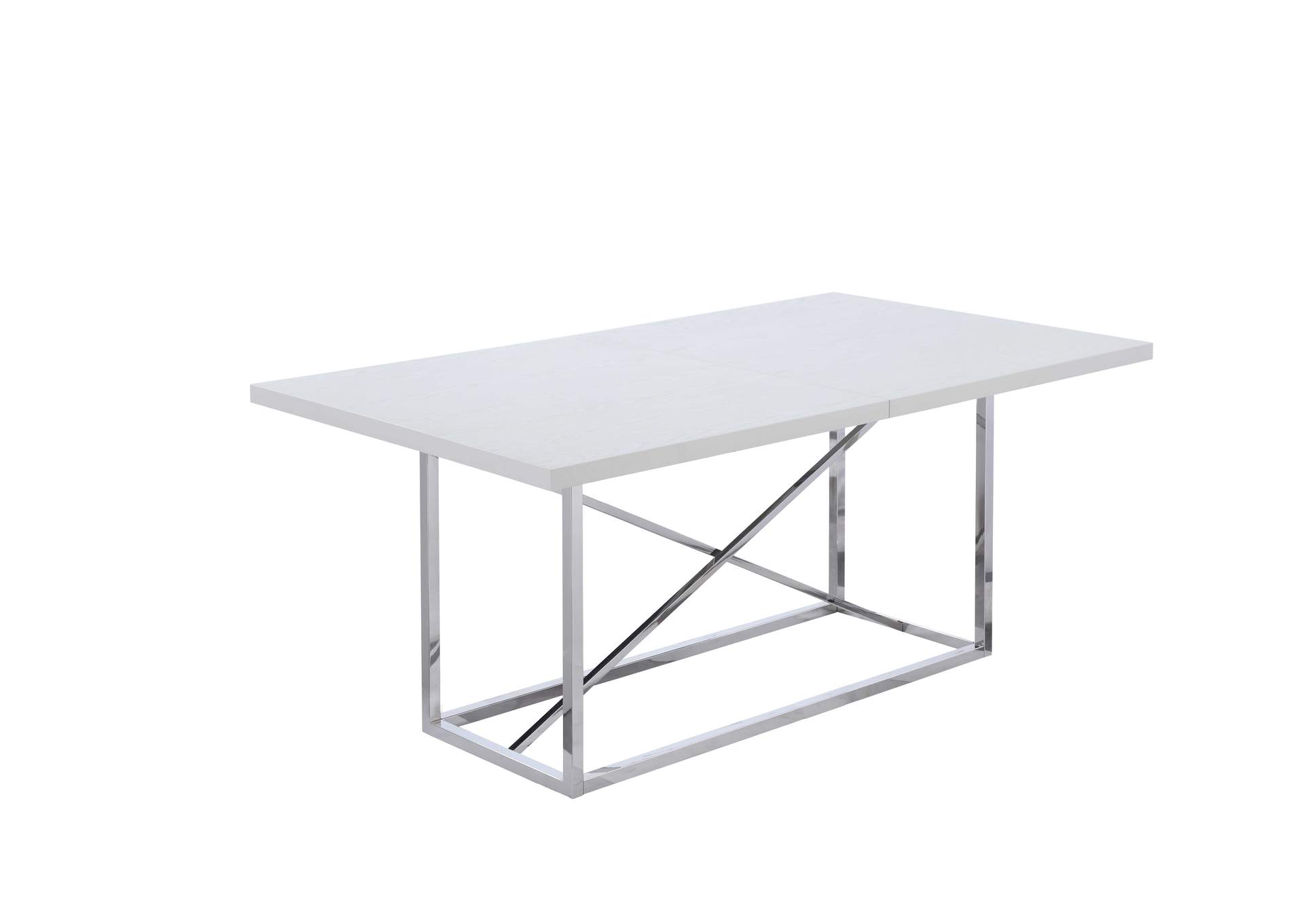 Contemporary Extendable Gray Dining Table With Steel Frame image 3