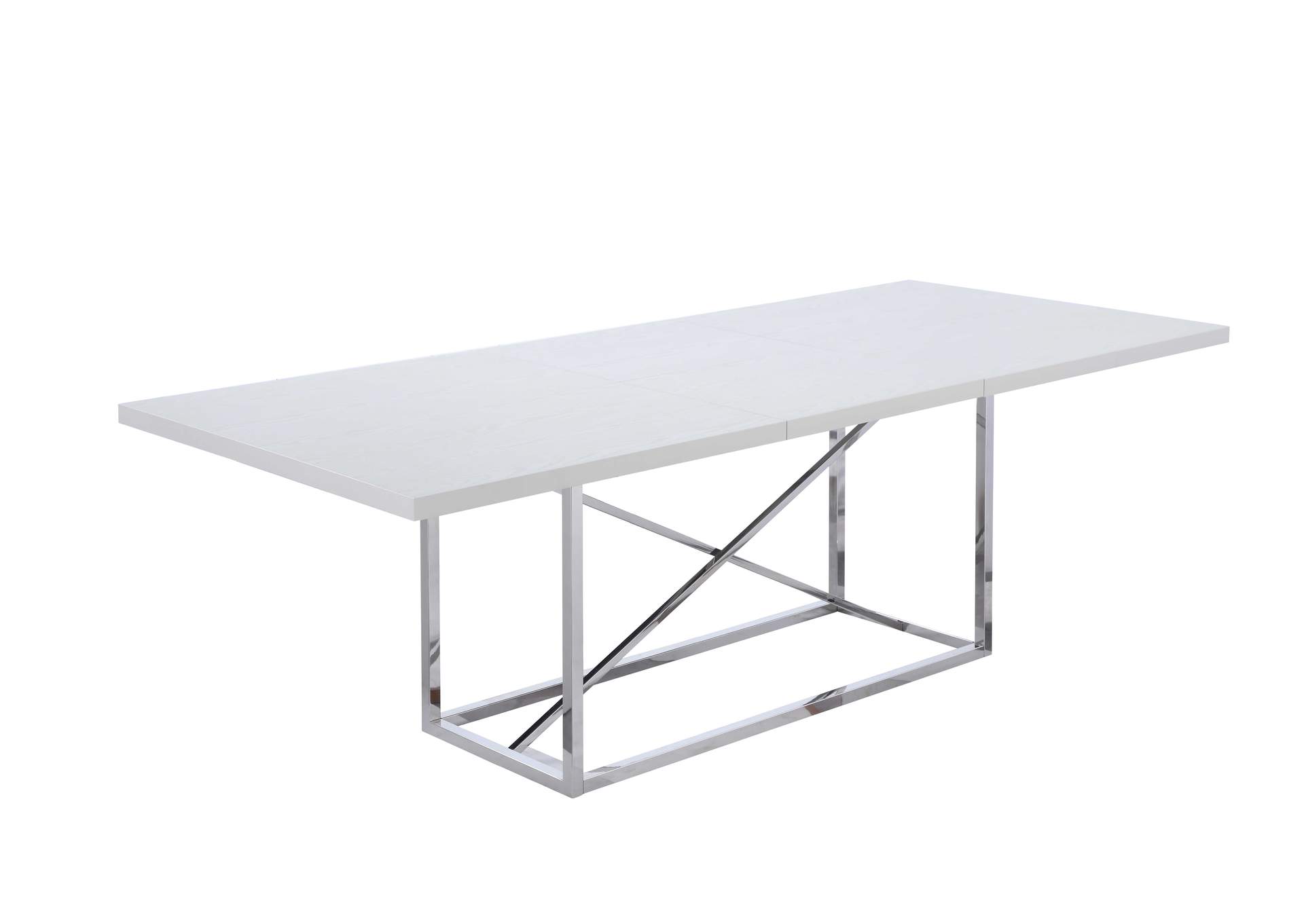 Contemporary Extendable Gray Dining Table With Steel Frame image 1