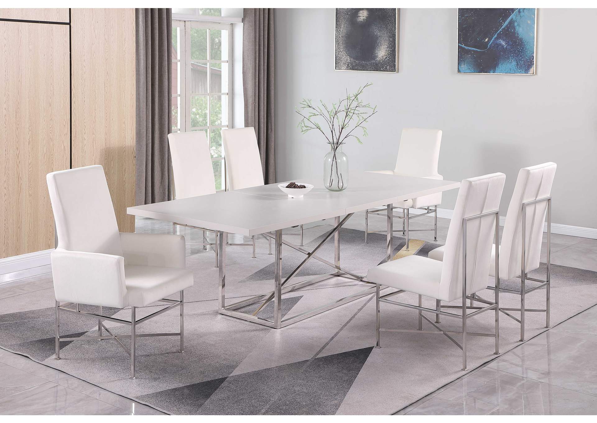 Contemporary Dining Set With Butterfly Extendable Table & 4 Side Chairs And 2 Arm Chairs image 4